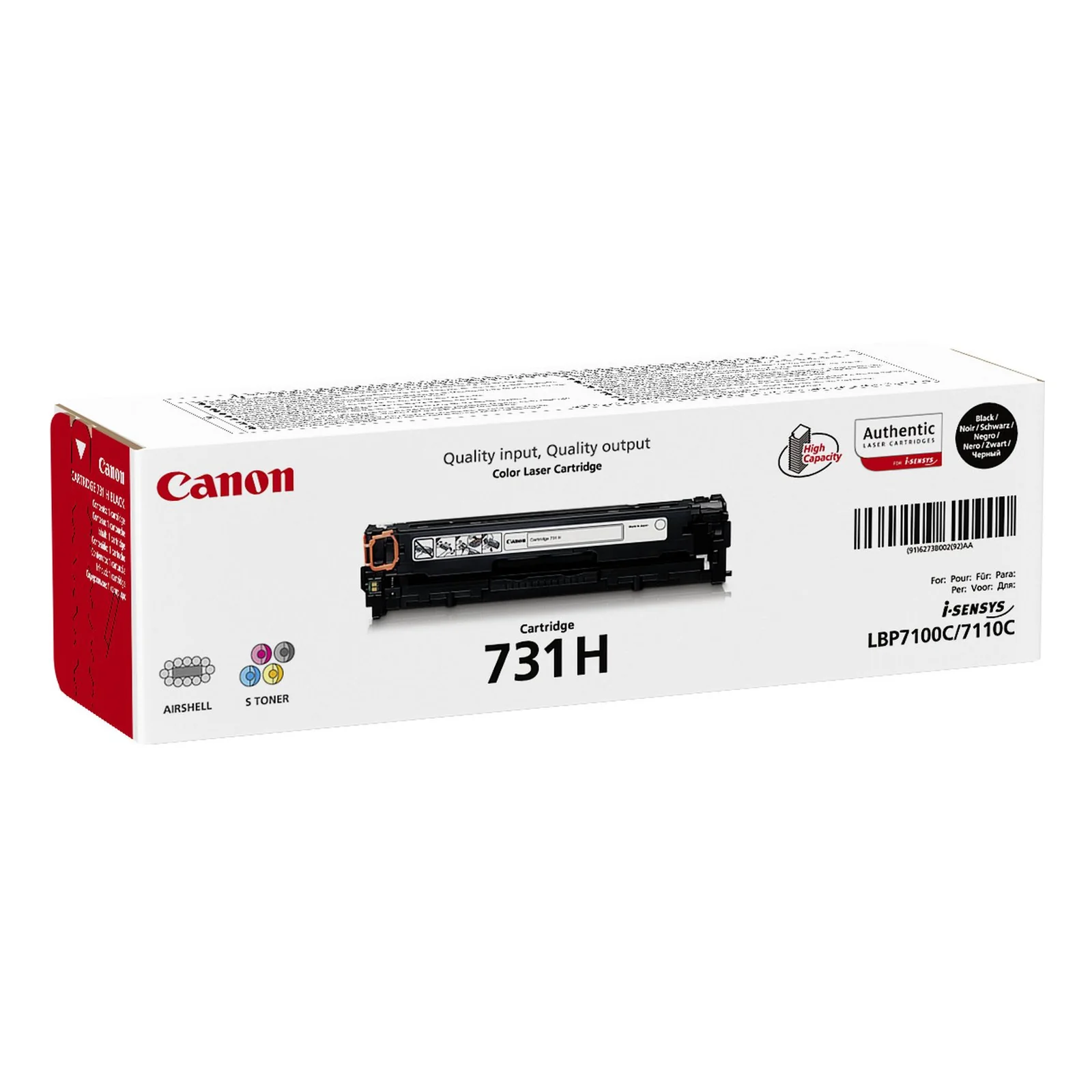 Toner Canon 731H noir 2400 pages haute capacité 6273B002