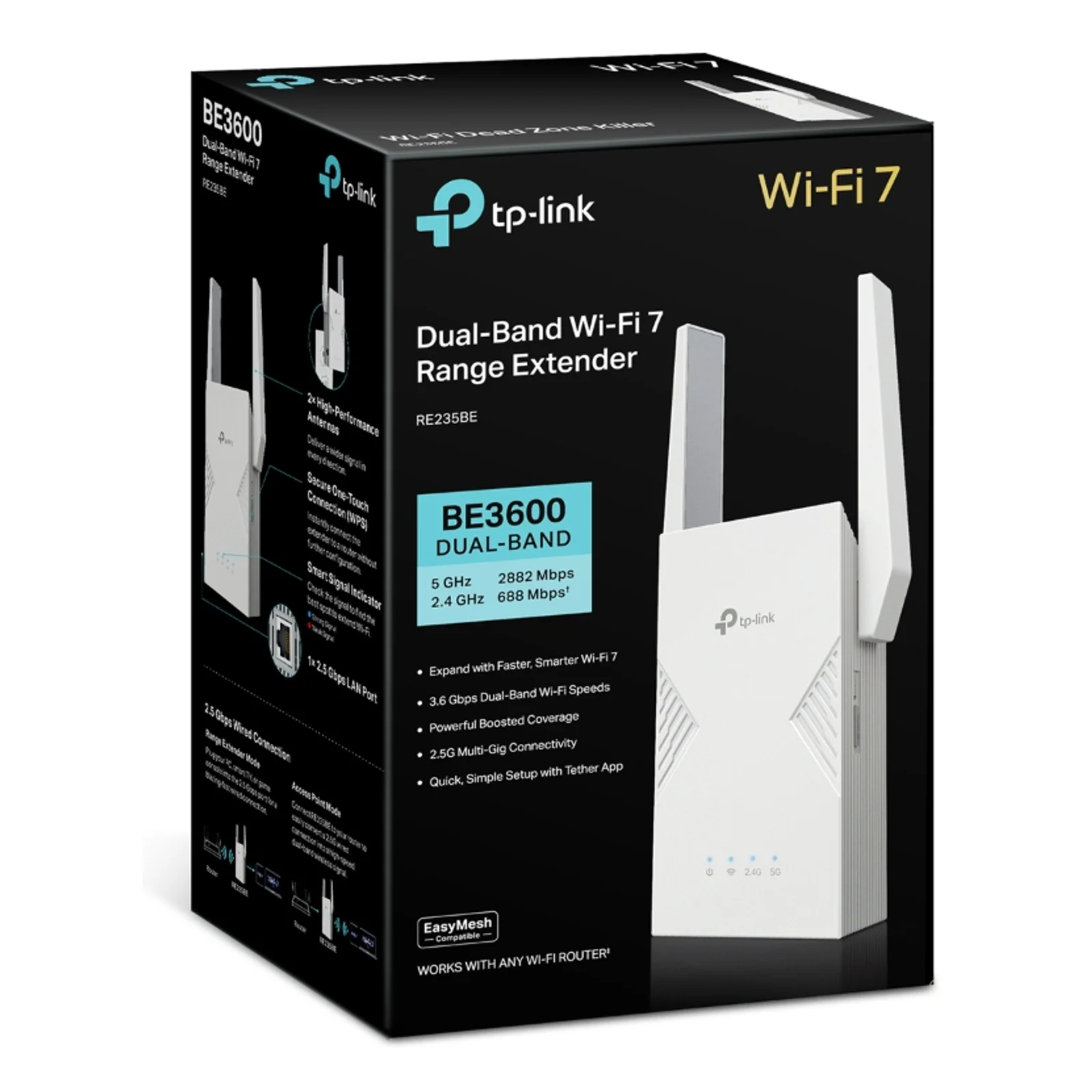 TP-Link BE3600 Émetteur et récepteur réseau Blanc 2500 Mbit/s