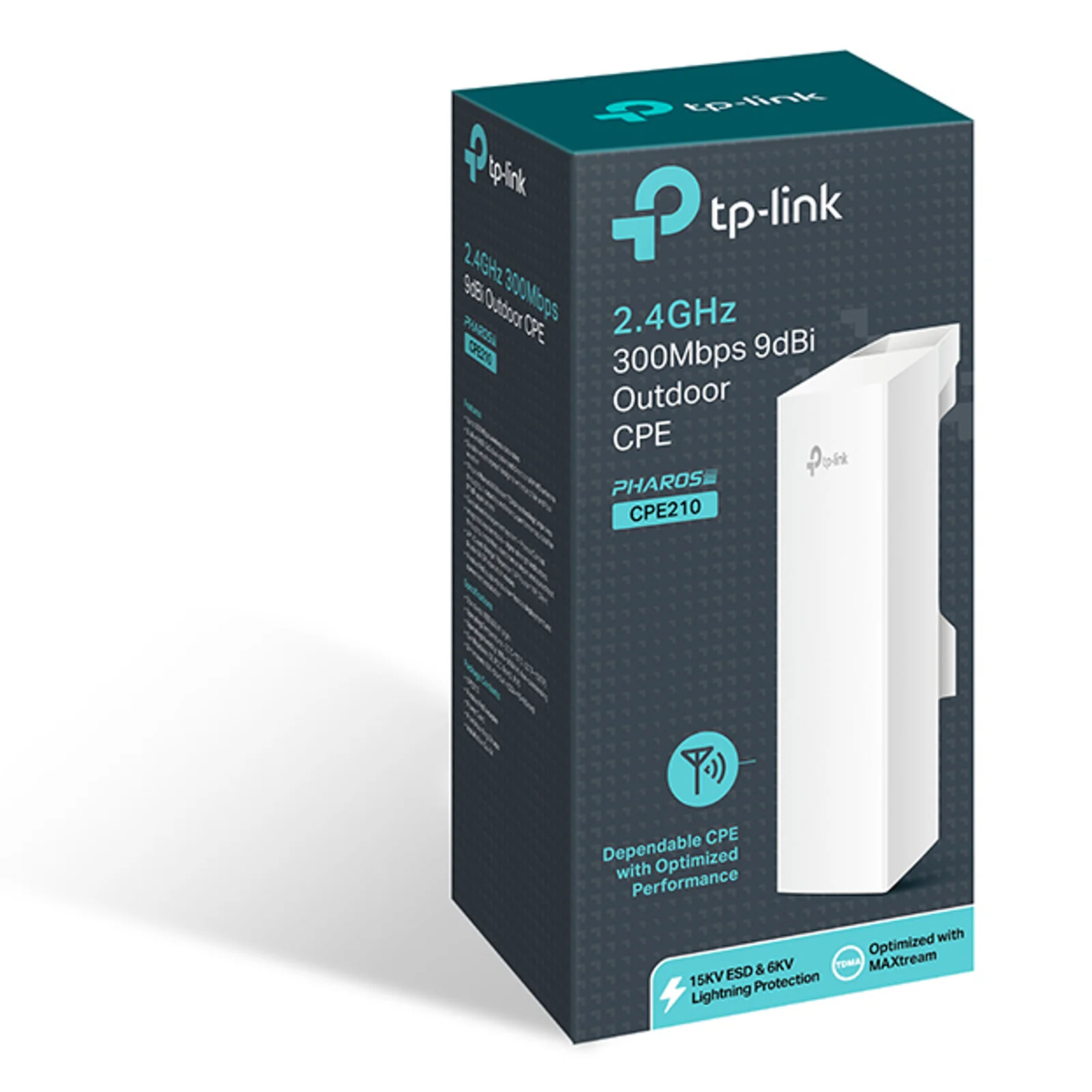 TP-Link CPE210 300 Mbit/s Blanc Connexion Ethernet, supportant l'alimentation via ce port (PoE)