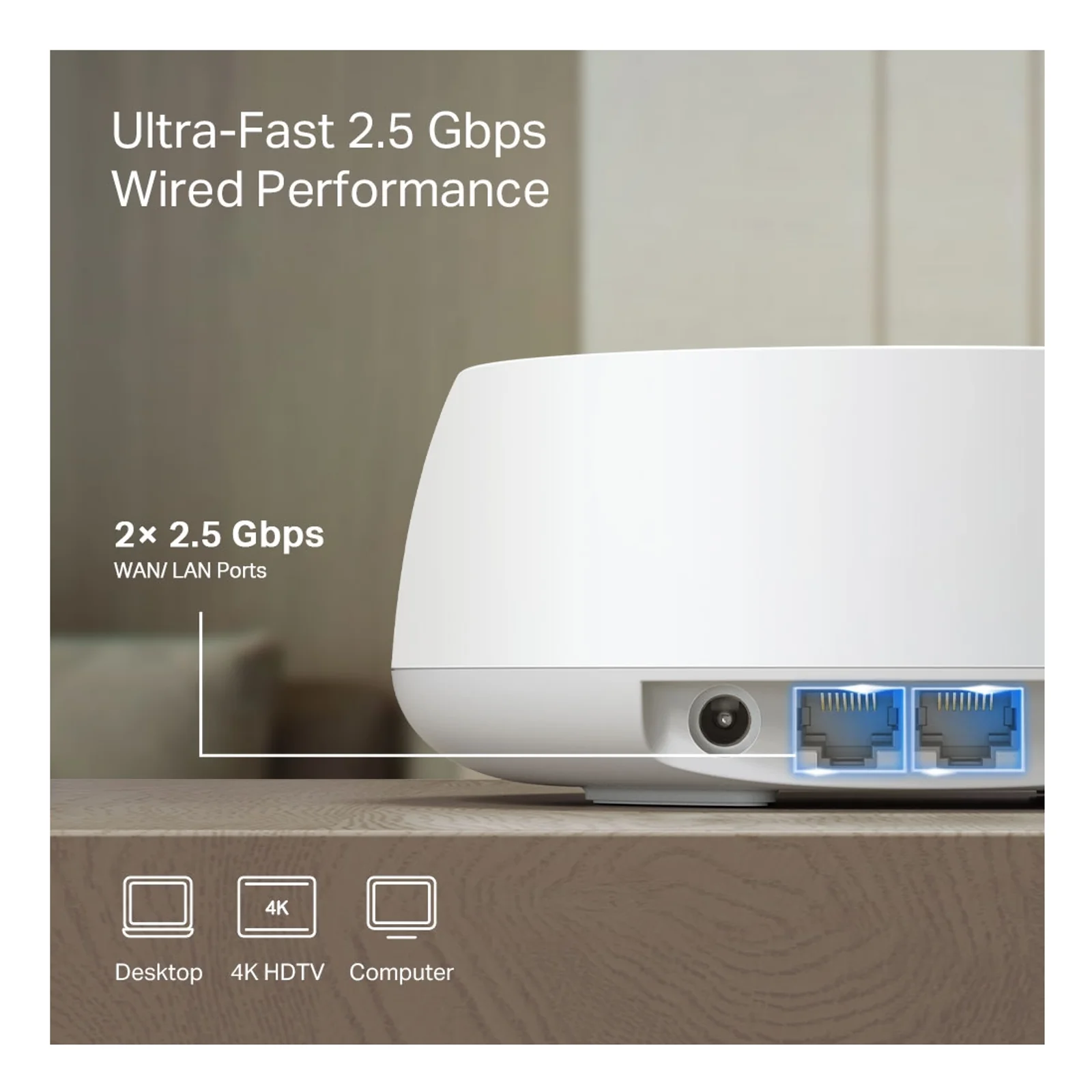 TP-Link DECO BE25(3-PACK) système Wi-Fi maillé Bi-bande (2,4 GHz / 5 GHz) Wi-Fi 7 (802.11be) Blanc 2 Interne