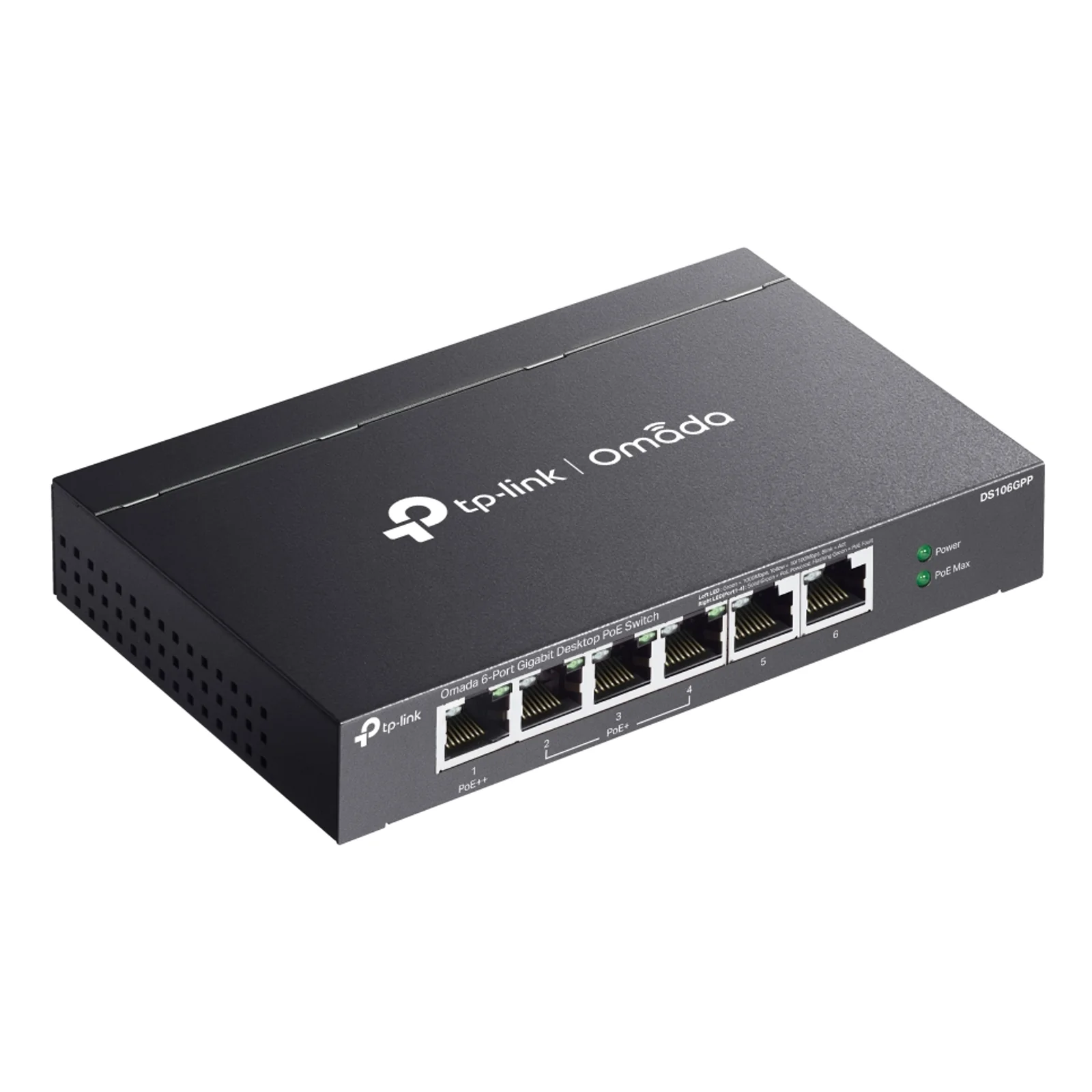 TP-Link Omada DS106GPP commutateur réseau Non-géré Gigabit Ethernet (10/100/1000) Connexion Ethernet, supportant l'alimentation via ce port (PoE) Noir