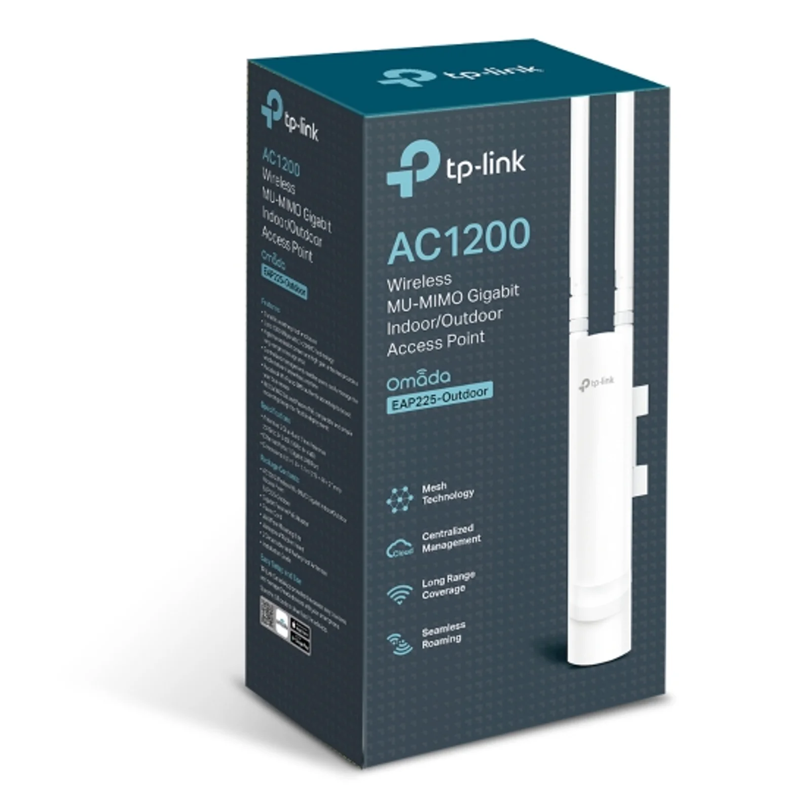 TP-Link Omada EAP225-Outdoor 1200 Mbit/s Blanc Connexion Ethernet, supportant l'alimentation via ce port (PoE)
