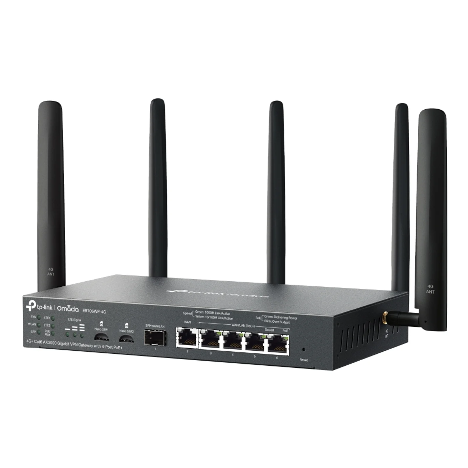 TP-Link Omada ER706WP-4G routeur sans fil Gigabit Ethernet Bi-bande (2,4 GHz / 5 GHz) Noir