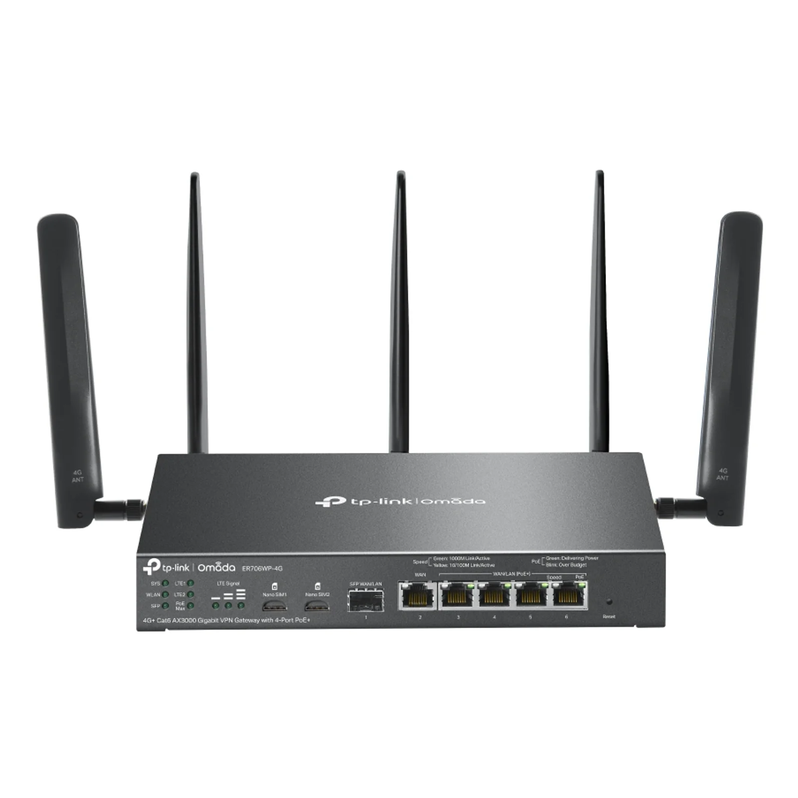 Omada ER706WP-4G routeur sans fil Gigabit Ethernet Bi-bande (2,4 GHz / 5 GHz) Noir