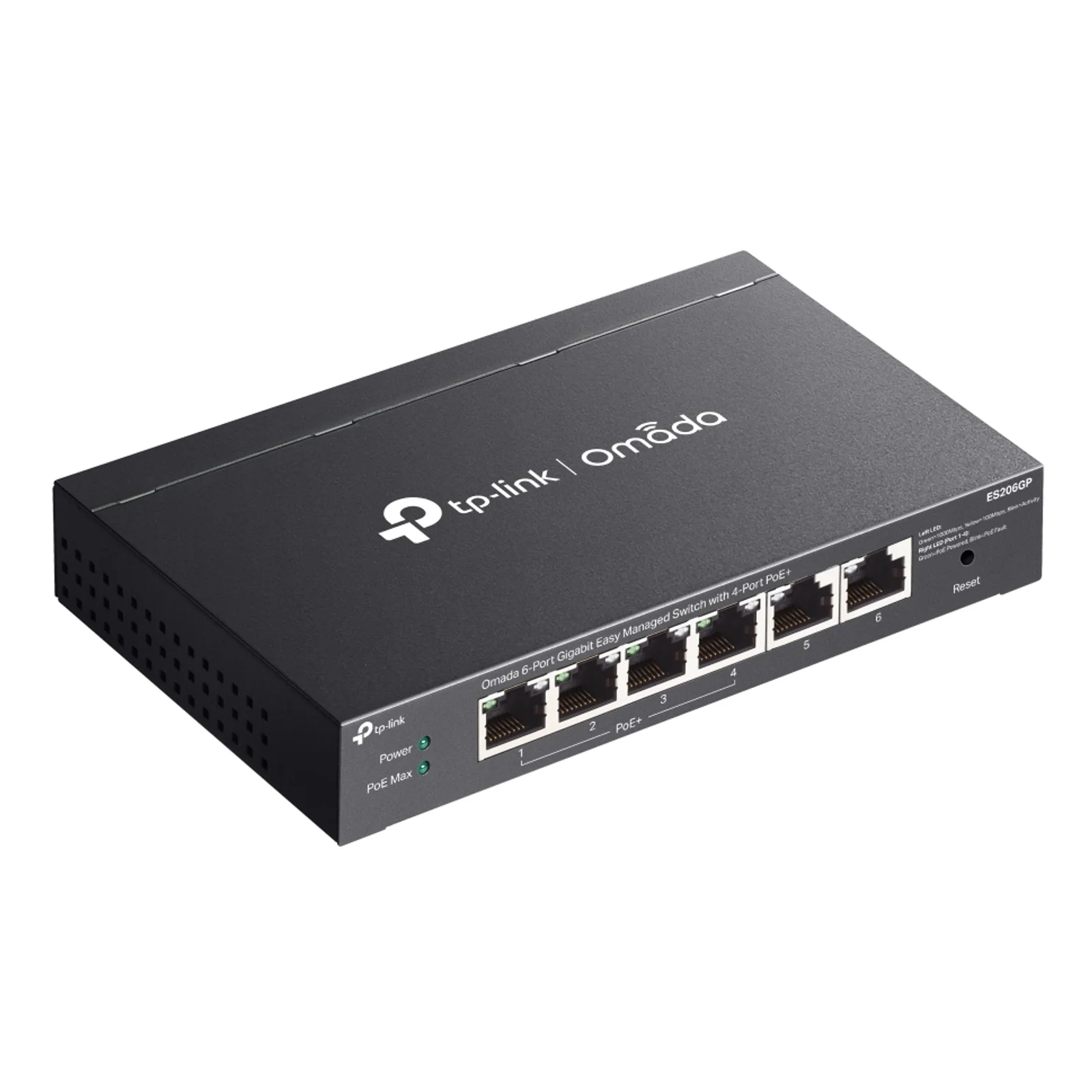 TP-Link Omada ES206GP commutateur réseau Géré Gigabit Ethernet (10/100/1000) Connexion Ethernet, supportant l'alimentation via ce port (PoE) Noir