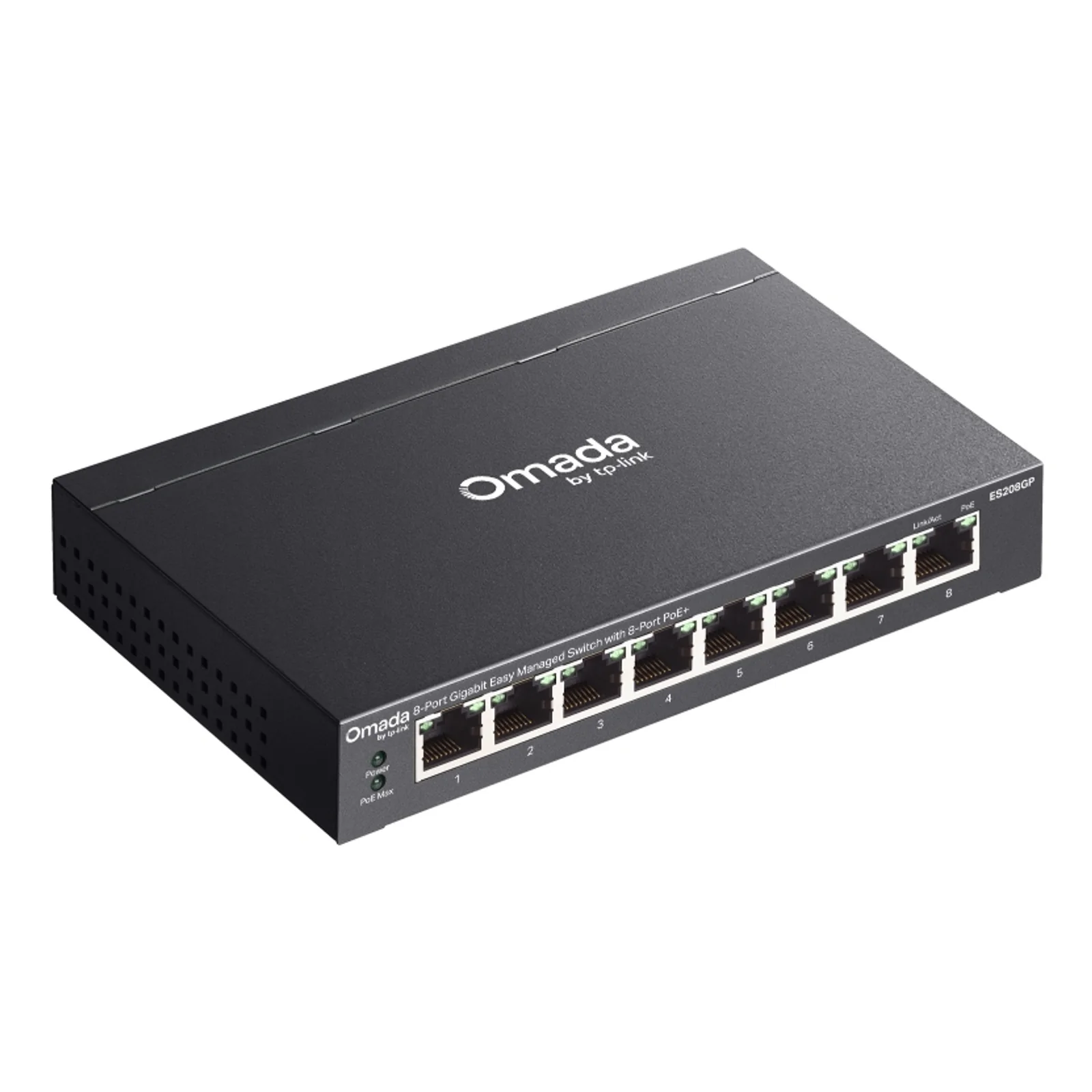 TP-Link Omada ES208GP commutateur réseau Géré L2 Gigabit Ethernet (10/100/1000) Connexion Ethernet, supportant l'alimentation via ce port (PoE) DIN rail Noir