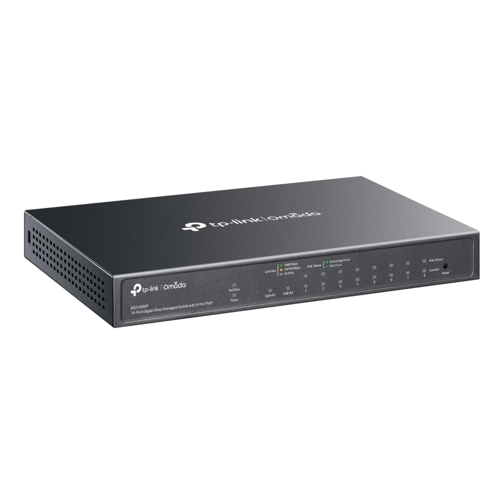 TP-Link Omada ES210GMP commutateur réseau Géré Gigabit Ethernet (10/100/1000) Connexion Ethernet, supportant l'alimentation via ce port (PoE) Noir