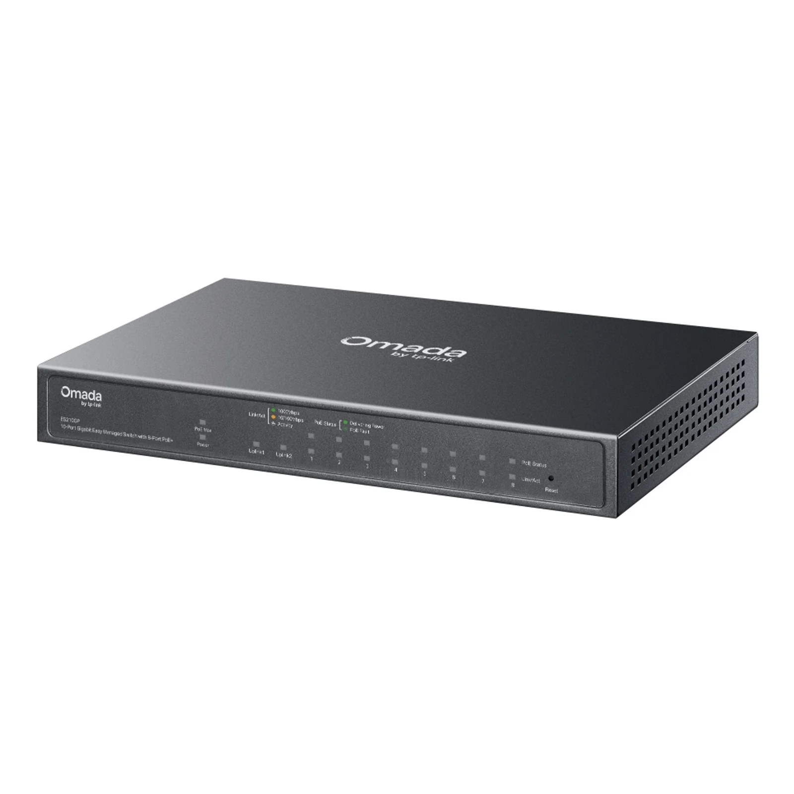 TP-Link Omada ES210GP commutateur réseau Géré L2 Gigabit Ethernet (10/100/1000) Connexion Ethernet, supportant l'alimentation via ce port (PoE) DIN rail Noir