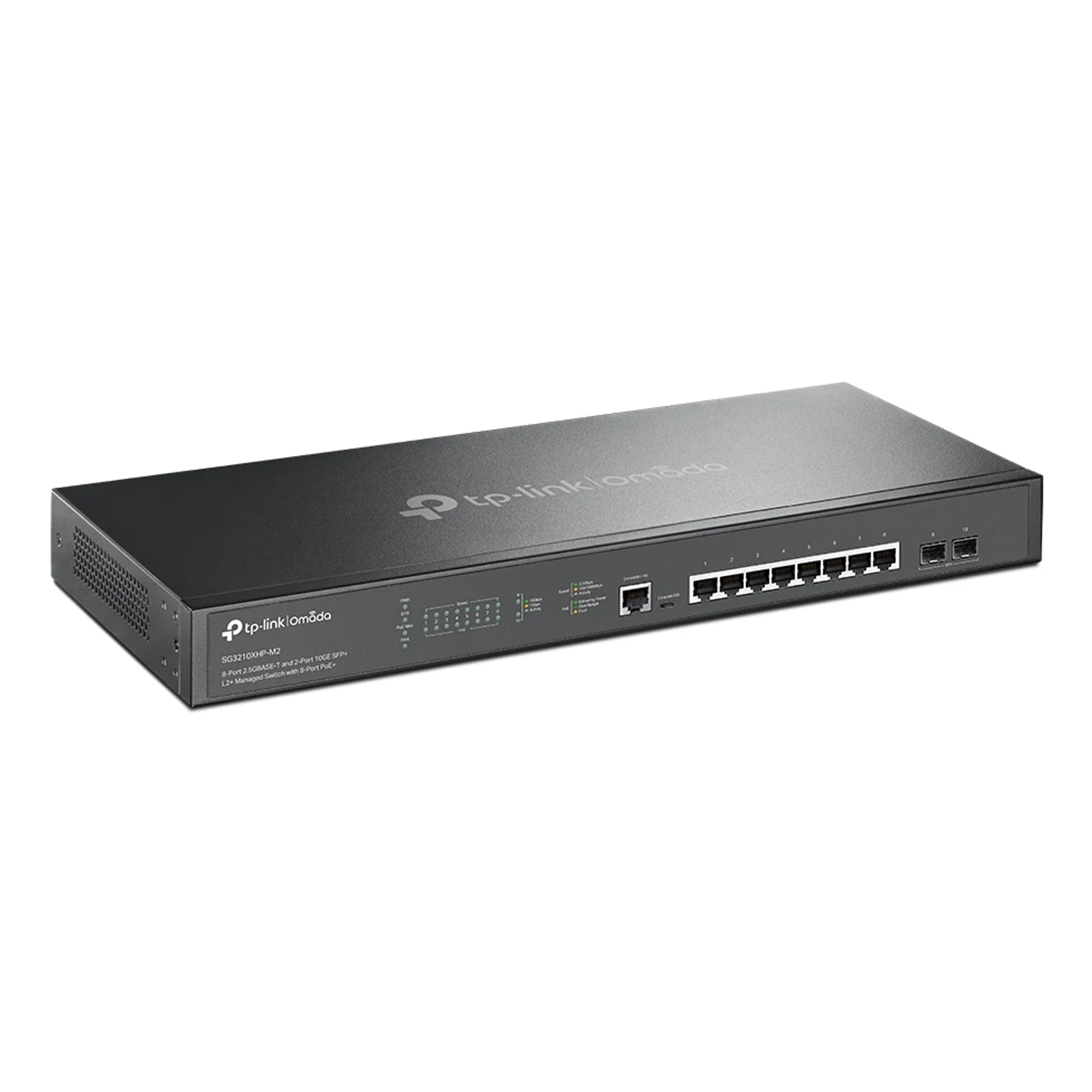 TP-Link Omada SG3210XHP-M2 commutateur réseau Géré L2+ 2.5G Ethernet (100/1000/2500) Connexion Ethernet, supportant l'alimentation via ce port (PoE) 1U Noir