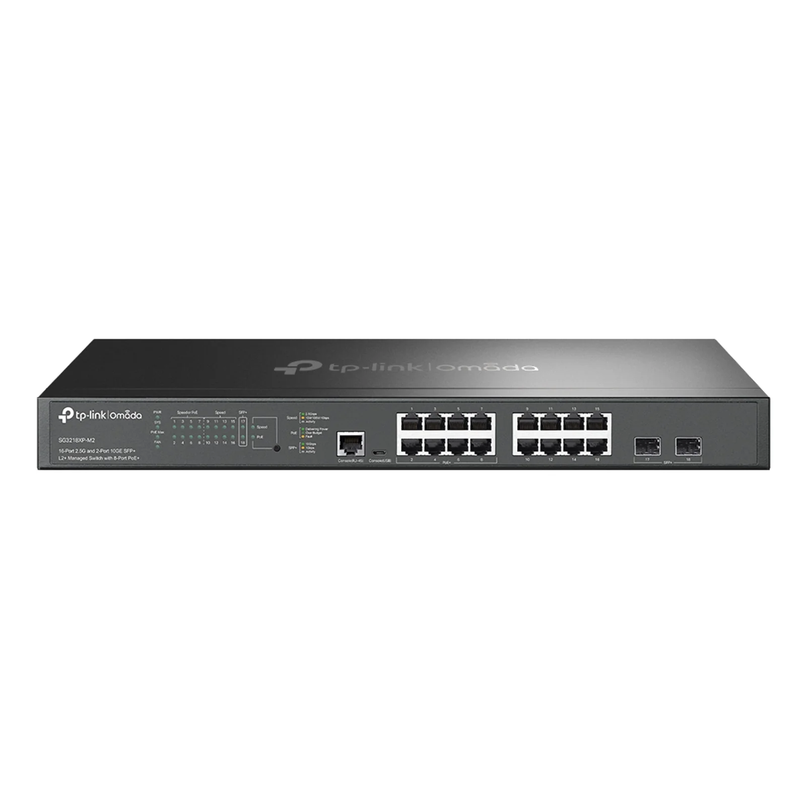 Omada SG3218XP-M2 commutateur réseau Géré L2+ 2.5G Ethernet (100/1000/2500) Connexion Ethernet, supportant l'alimentation via ce port (PoE) 1U Noir