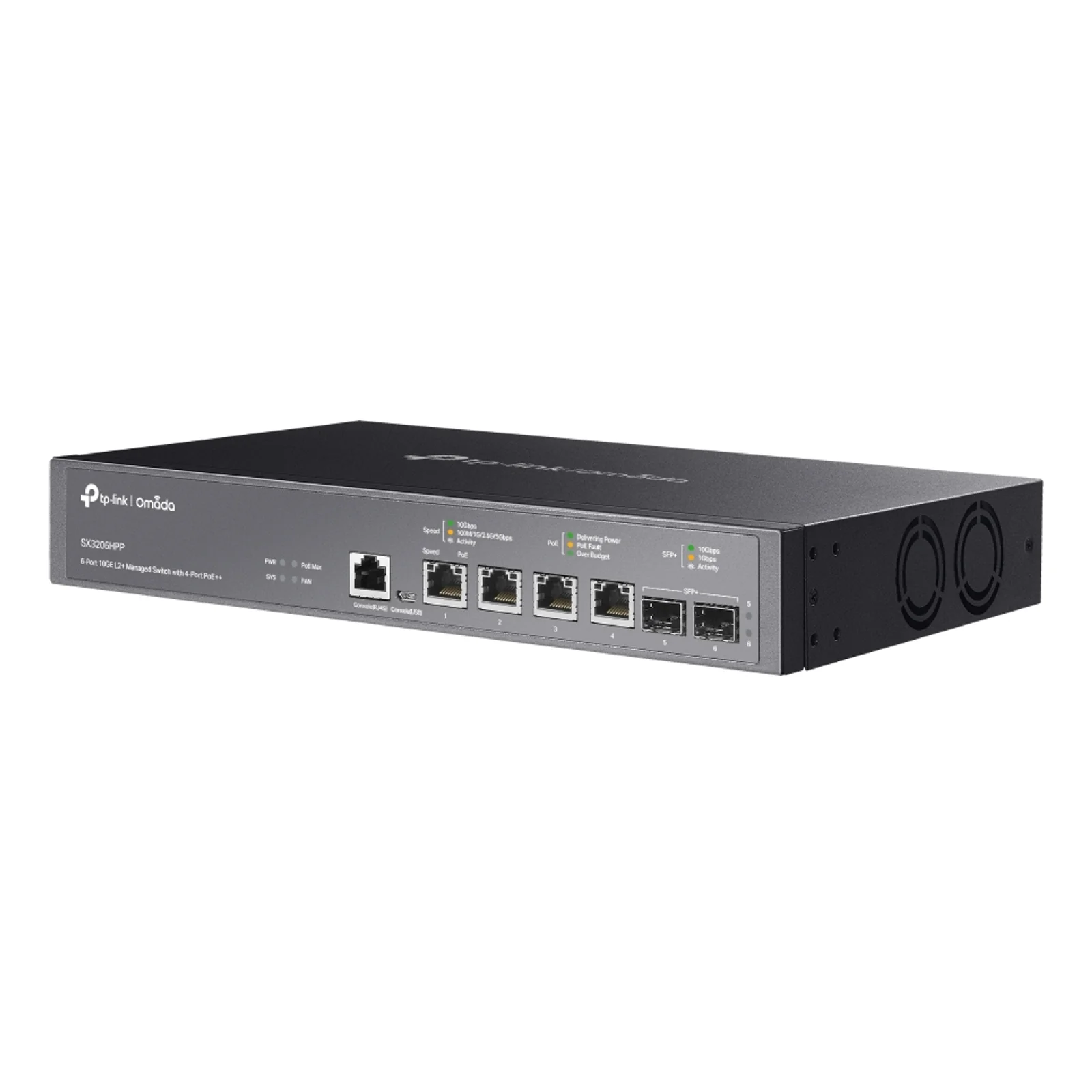 TP-Link Omada SX3206HPP commutateur réseau Géré L2+ 10G Ethernet (100/1000/10000) Connexion Ethernet, supportant l'alimentation via ce port (PoE) Noir