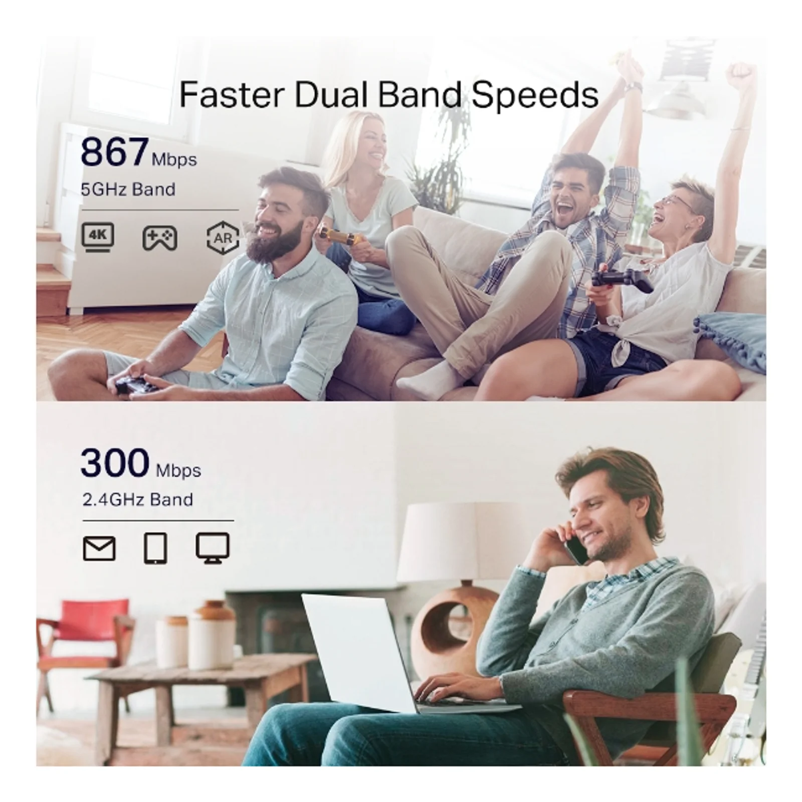 TP-Link RE335 Répéteur réseau 867 Mbit/s Blanc