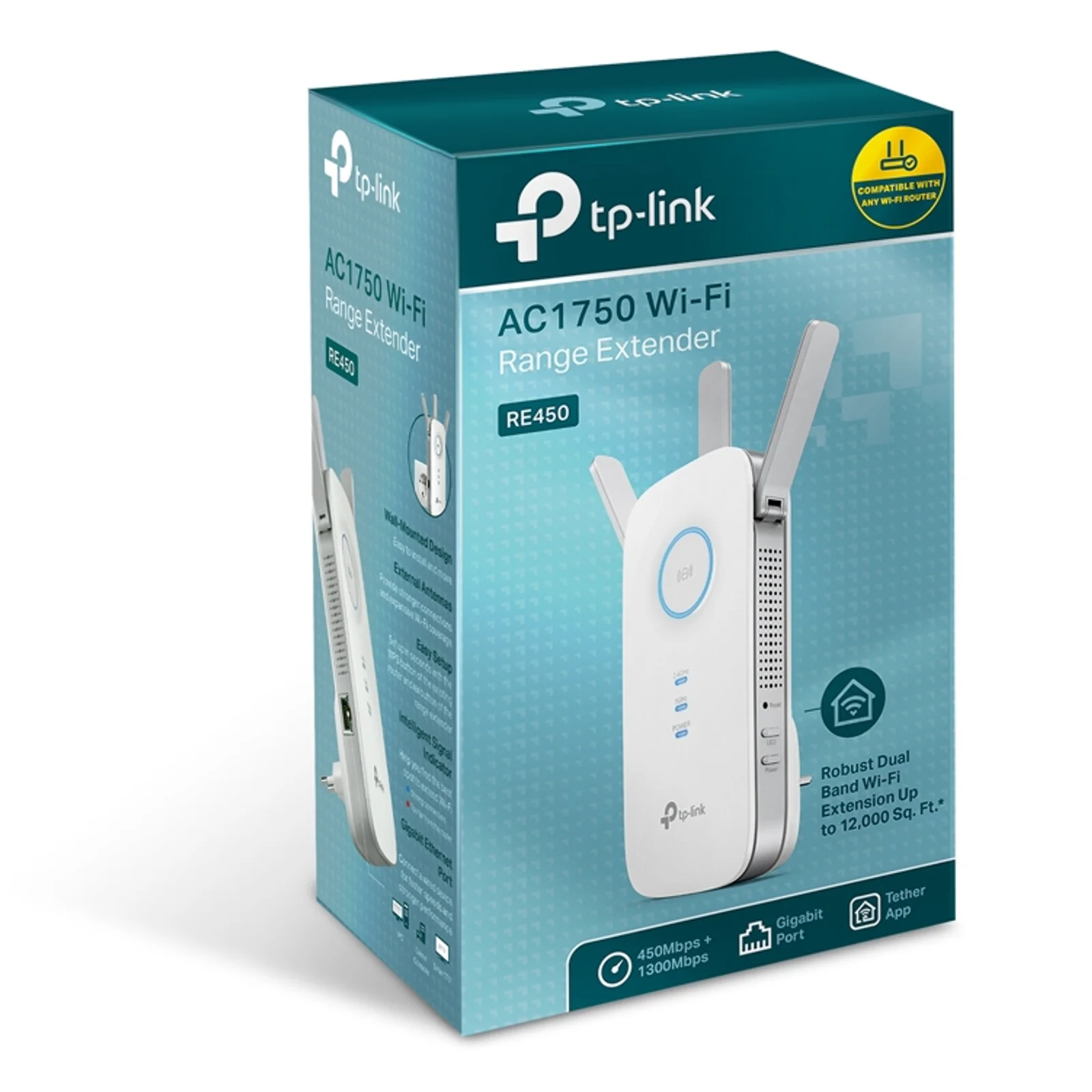 TP-Link RE450 Émetteur et récepteur réseau Blanc 10, 100, 1000 Mbit/s