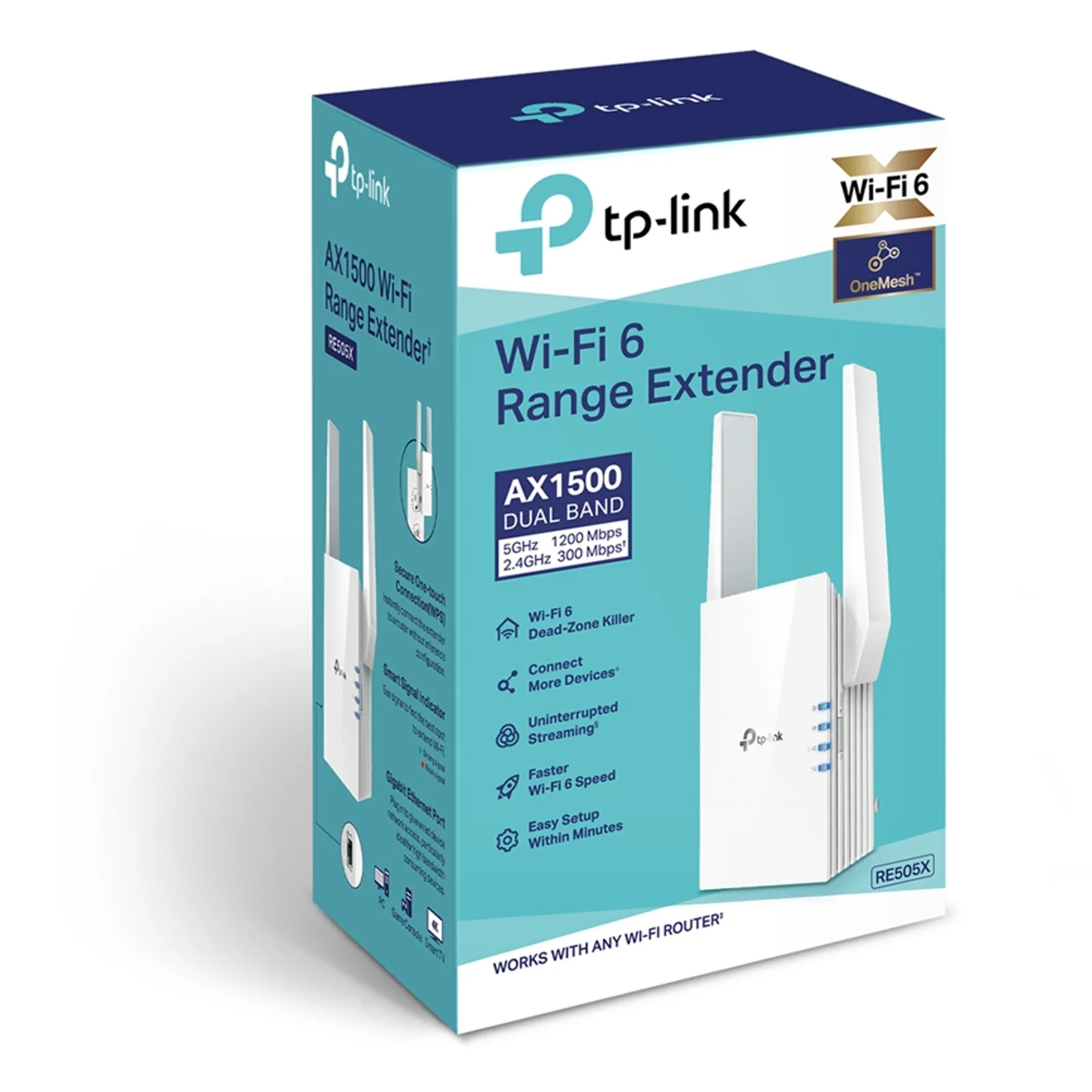 TP-Link RE505X prolongateur réseau Émetteur et récepteur réseau Blanc 10, 100, 1000 Mbit/s