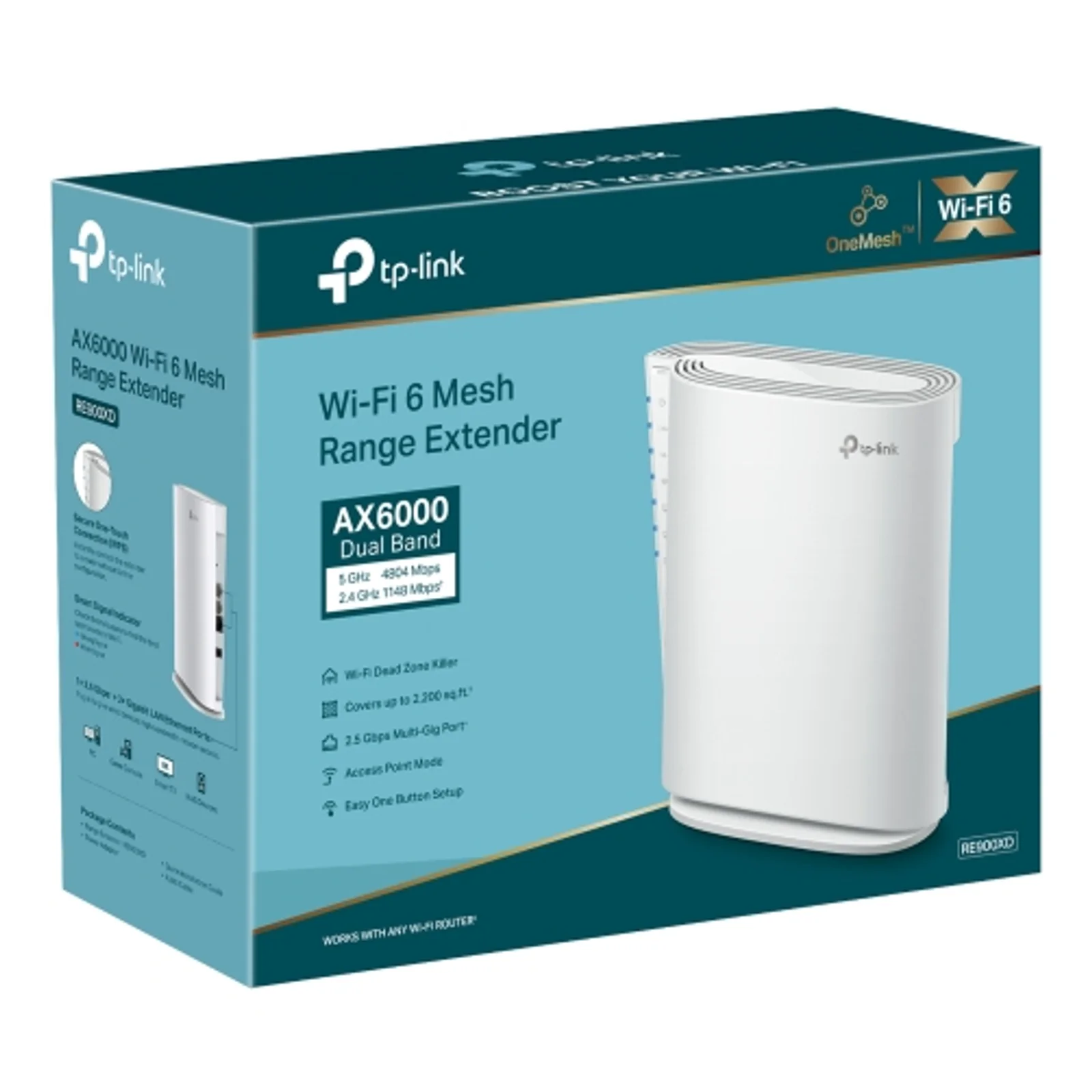 TP-Link RE900XD prolongateur réseau Émetteur réseau Blanc 10, 100, 1000, 2500 Mbit/s