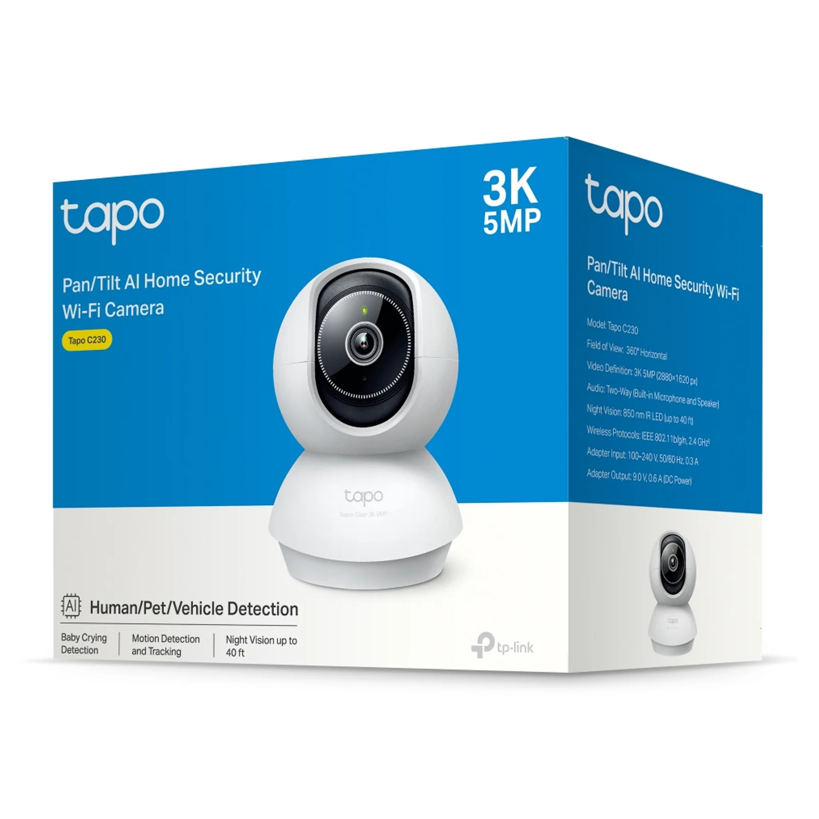 TP-Link Tapo C230 Bulbe Caméra de sécurité IP Intérieure 2880 x 1620 pixels Au plafond/à poser