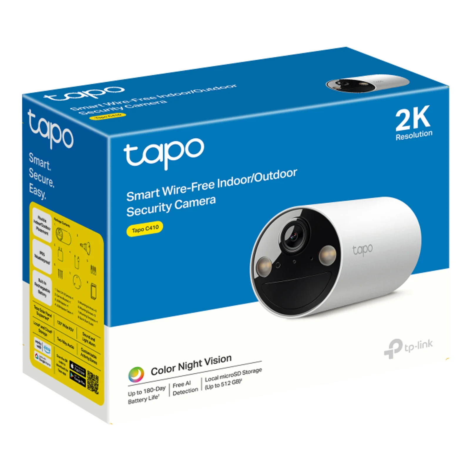 TP-Link Tapo C410 Balle (forme) Caméra de sécurité IP Extérieure 2304 x 1296 pixels Plafond/mur