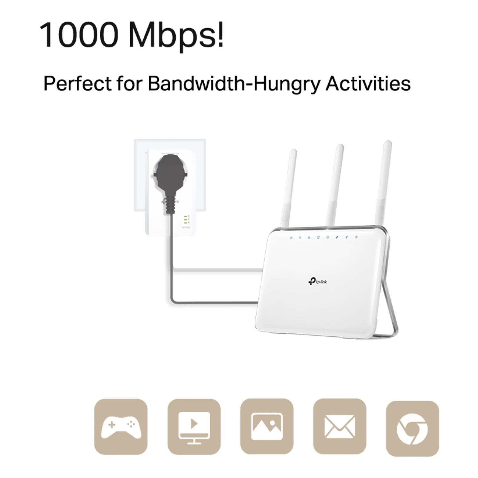 TP-Link TL-PA7017PKIT(FR) 1000 Mbit/s Ethernet/LAN Blanc 2 pièce(s)