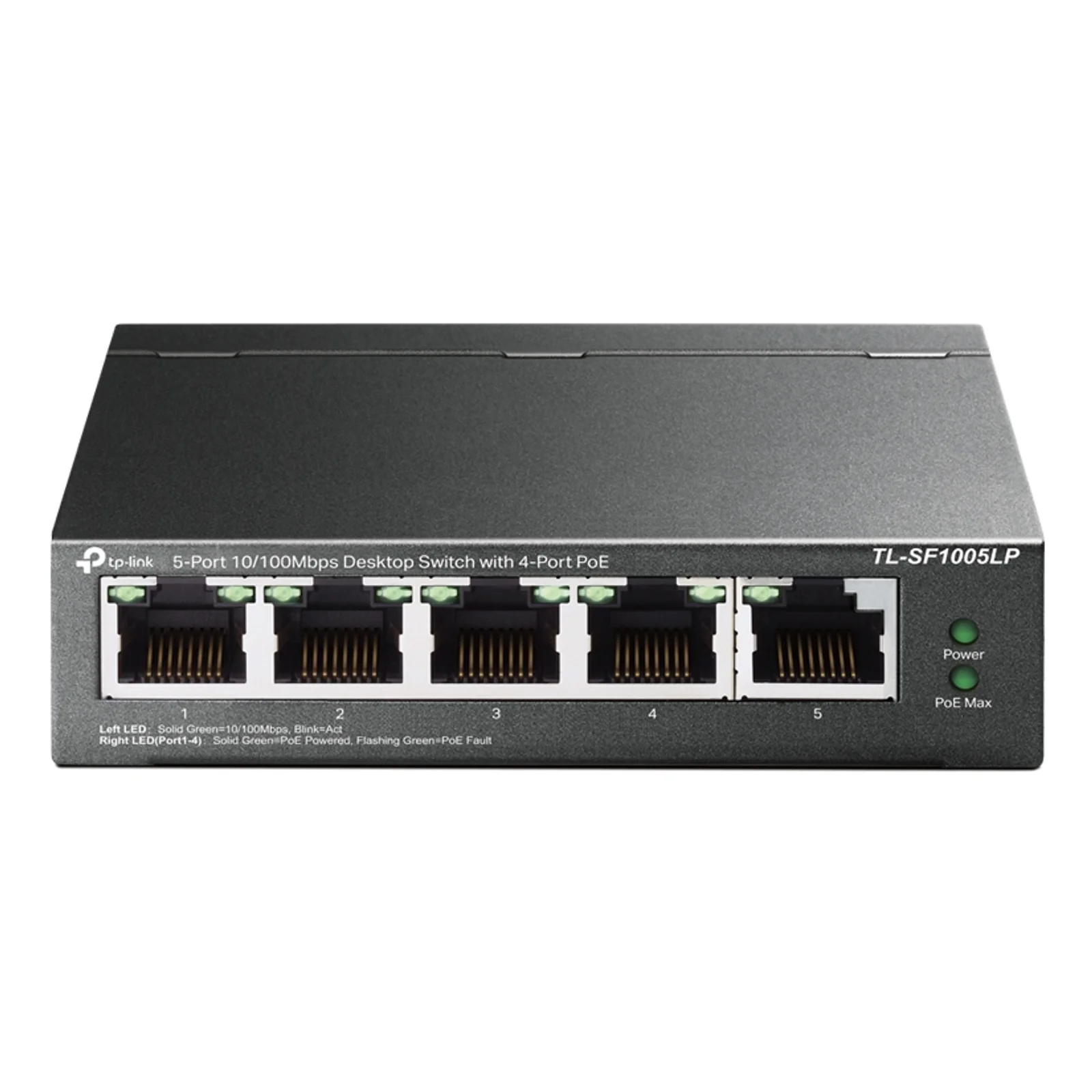 TL-SF1005LP commutateur réseau Non-géré Fast Ethernet (10/100) Connexion Ethernet, supportant l'alimentation via ce port (PoE) Noir