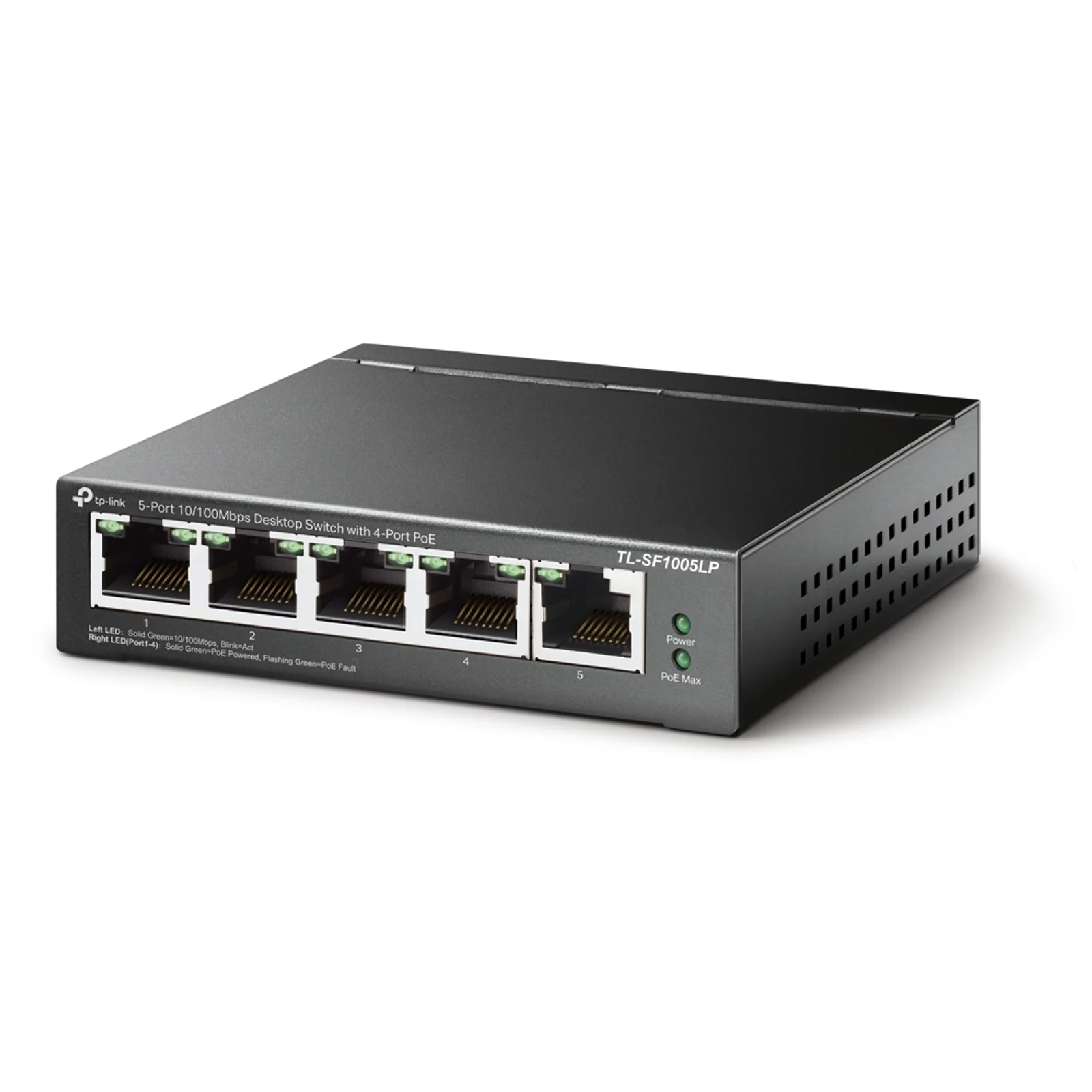 TP-Link TL-SF1005LP commutateur réseau Non-géré Fast Ethernet (10/100) Connexion Ethernet, supportant l'alimentation via ce port (PoE) Noir