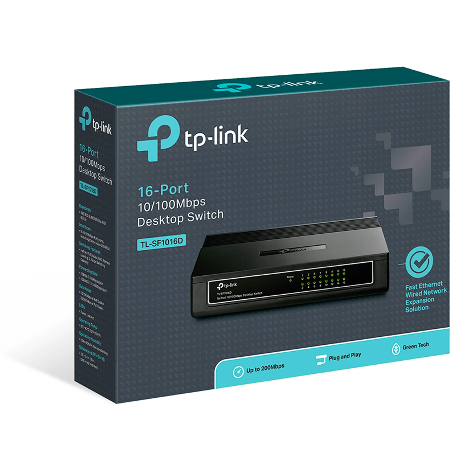 TP-Link TL-SF1016D Non-géré Fast Ethernet (10/100) Noir