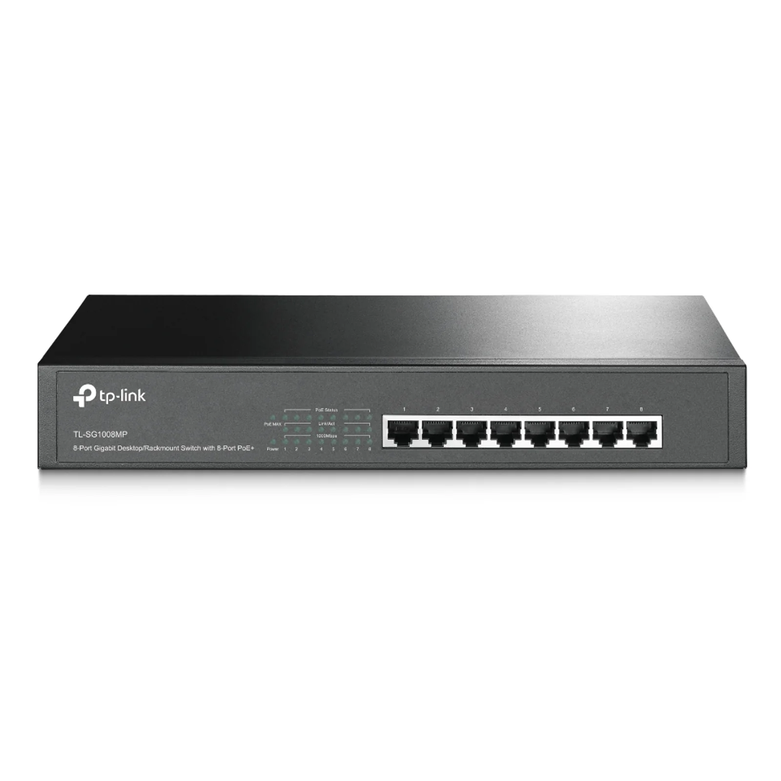 TL-SG1008MP Non-géré Gigabit Ethernet (10/100/1000) Connexion Ethernet, supportant l'alimentation via ce port (PoE) 1U Noir