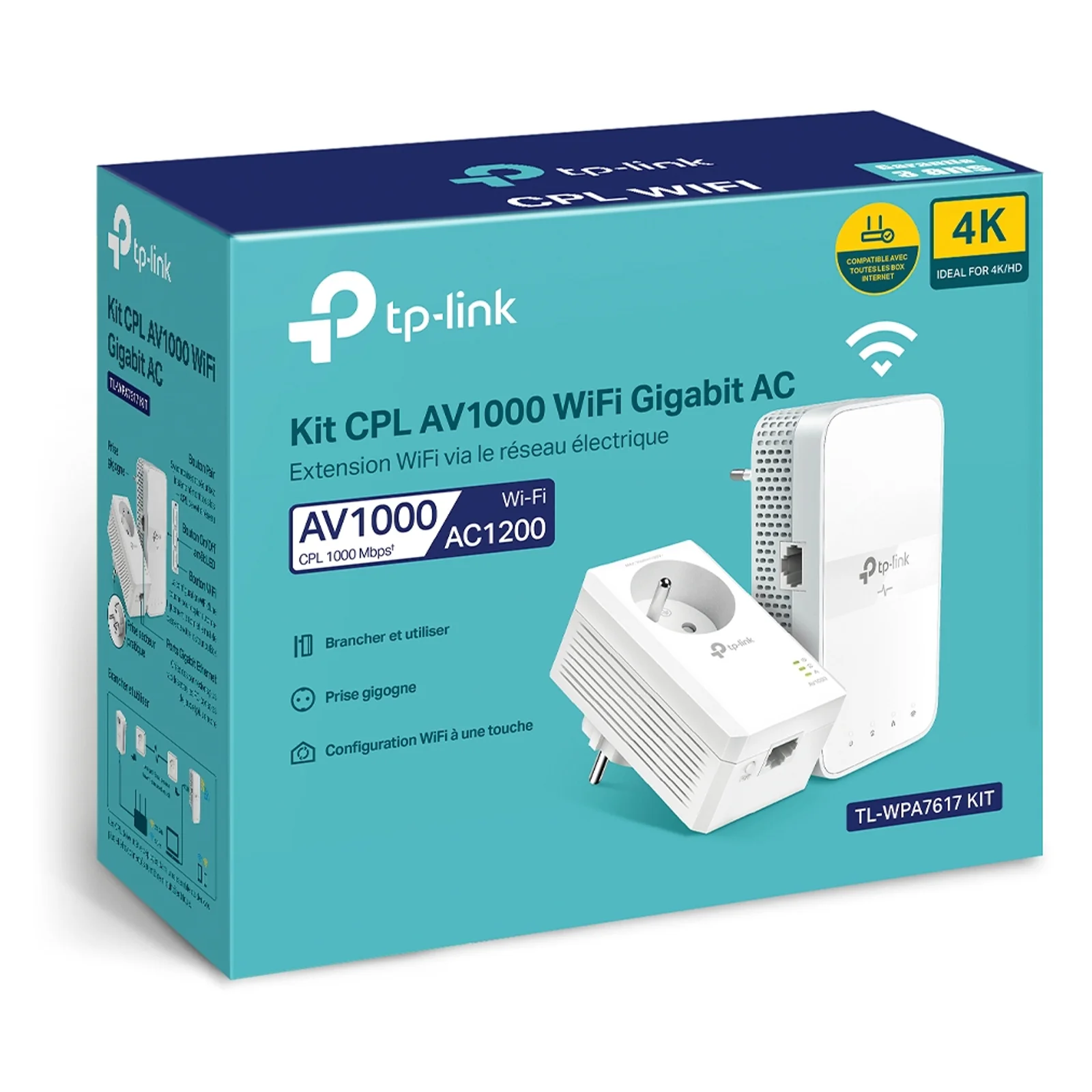 TP-Link TL-WPA7617 KIT 1200 Mbit/s Ethernet/LAN Wifi Blanc 2 pièce(s)