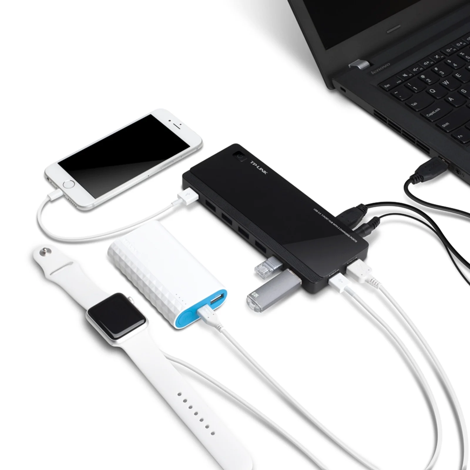 TP-Link UH720 hub & concentrateur USB 3.2 Gen 1 (3.1 Gen 1) Micro-B 5000 Mbit/s Noir