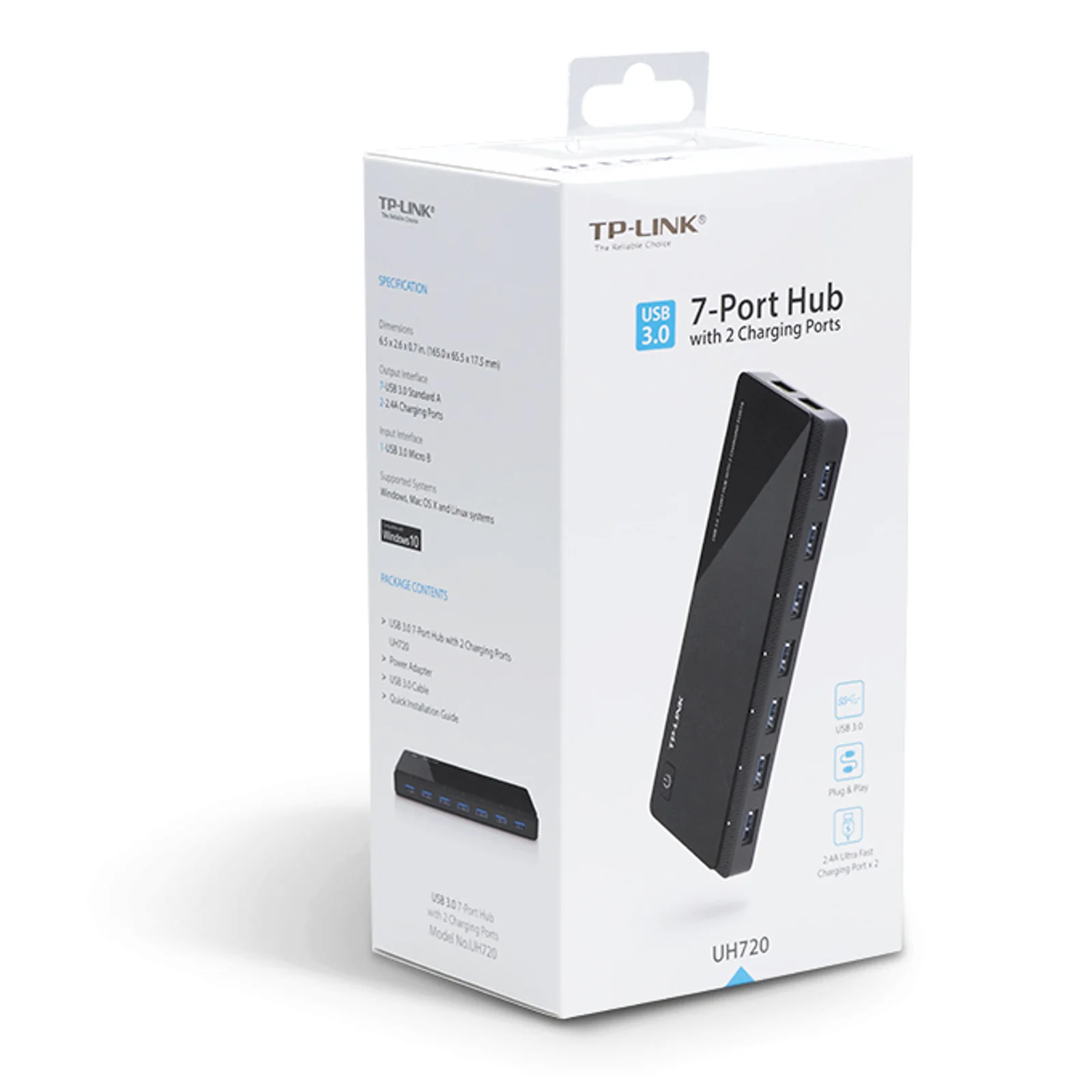 TP-Link UH720 hub & concentrateur USB 3.2 Gen 1 (3.1 Gen 1) Micro-B 5000 Mbit/s Noir