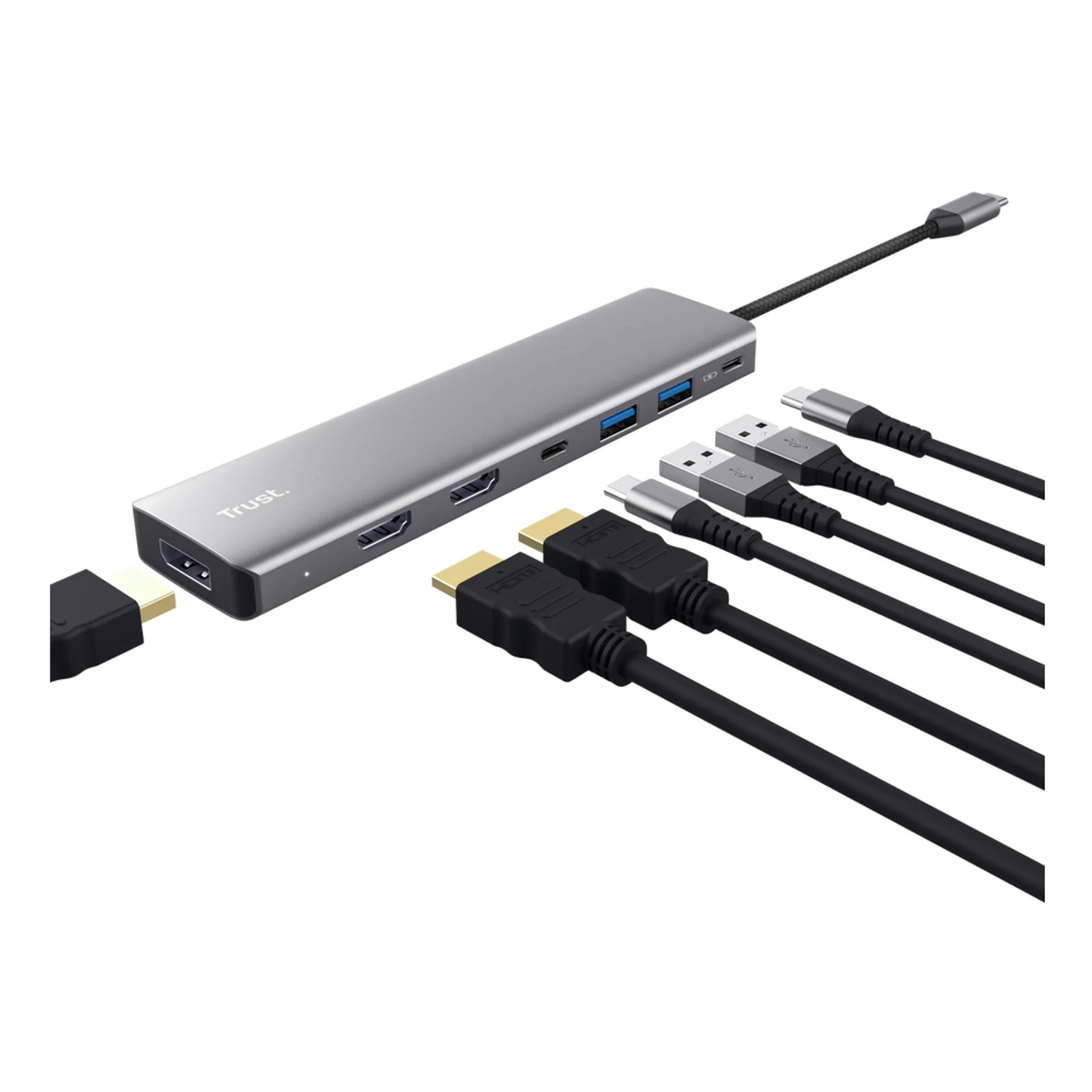 Trust 25661 hub & concentrateur USB Type-C Aluminium