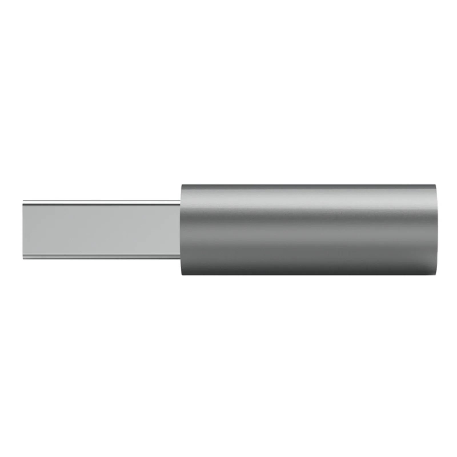Vue latérale adaptateur Trust 26221, profil cylindrique compact, coloris argent