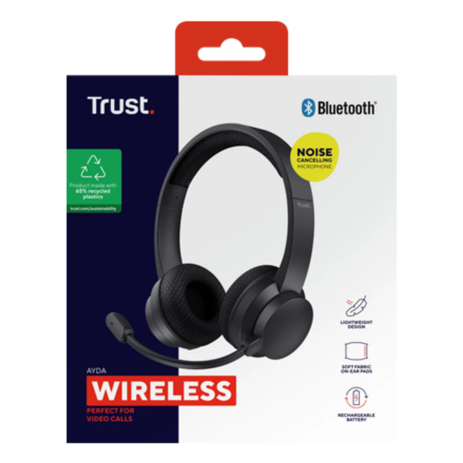 Trust Ayda Casque Avec fil &sans fil Arceau Appels/Musique USB Type-C Bluetooth Noir