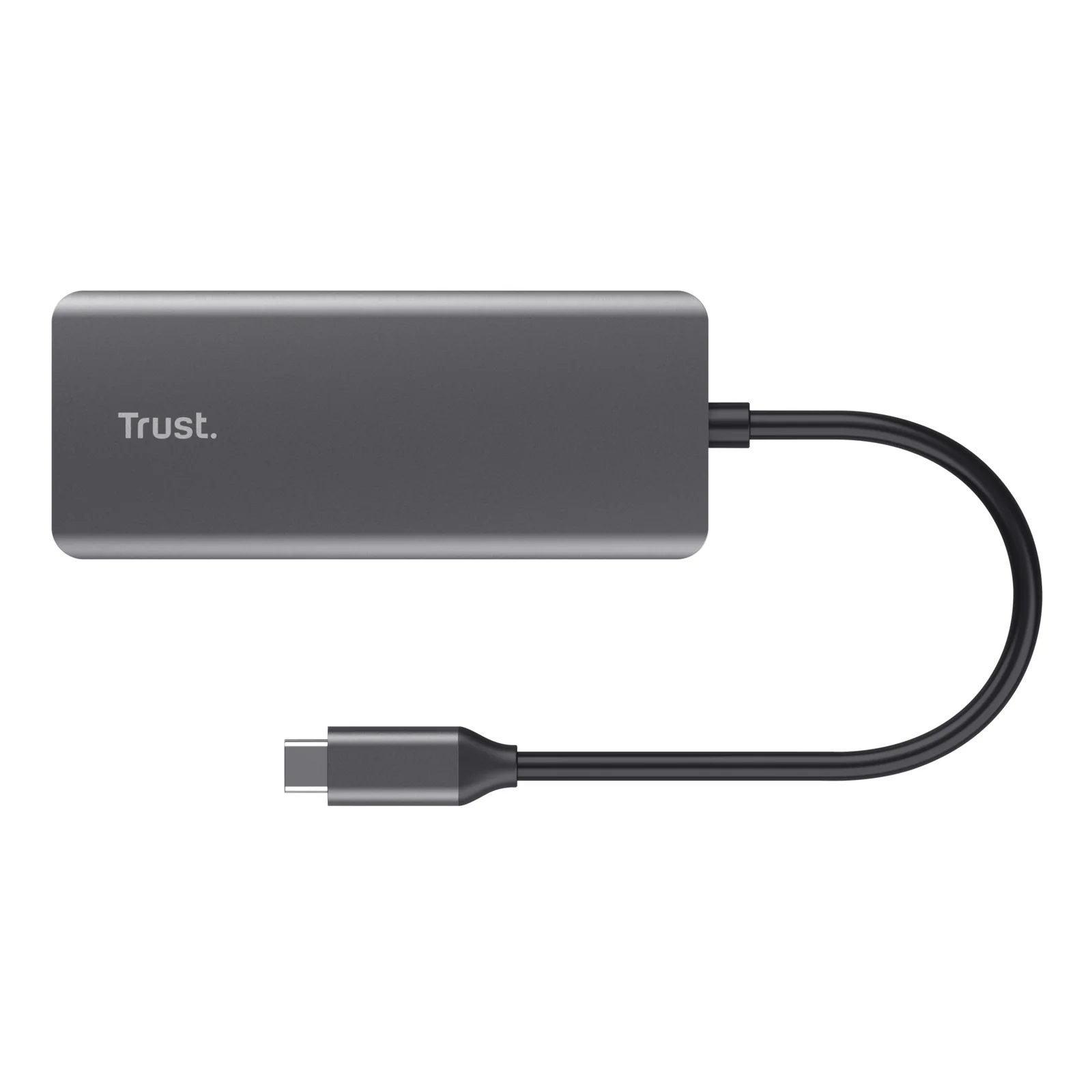 Trust Dalyx 24968, vue de face, boîtier rectangulaire gris compact, logo Trust visible