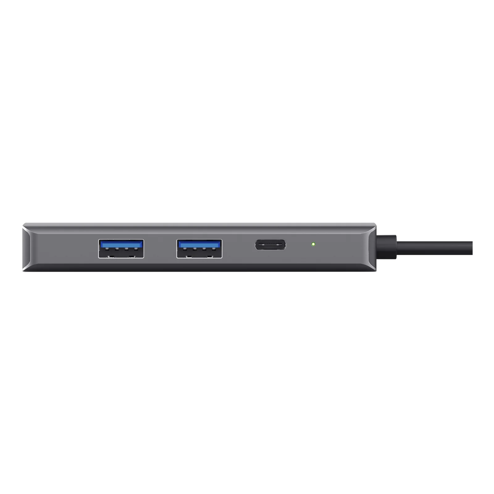 Face latérale du Trust Dalyx 24968 avec deux ports USB-A et un port USB-C