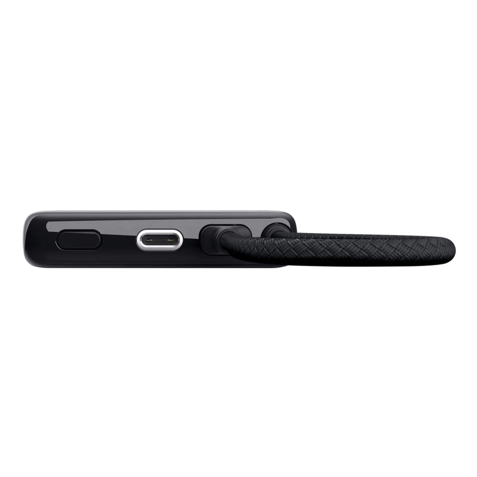 Trust Fiera 25880 tranche inférieure noire montrant le port USB-C et le câble intégré
