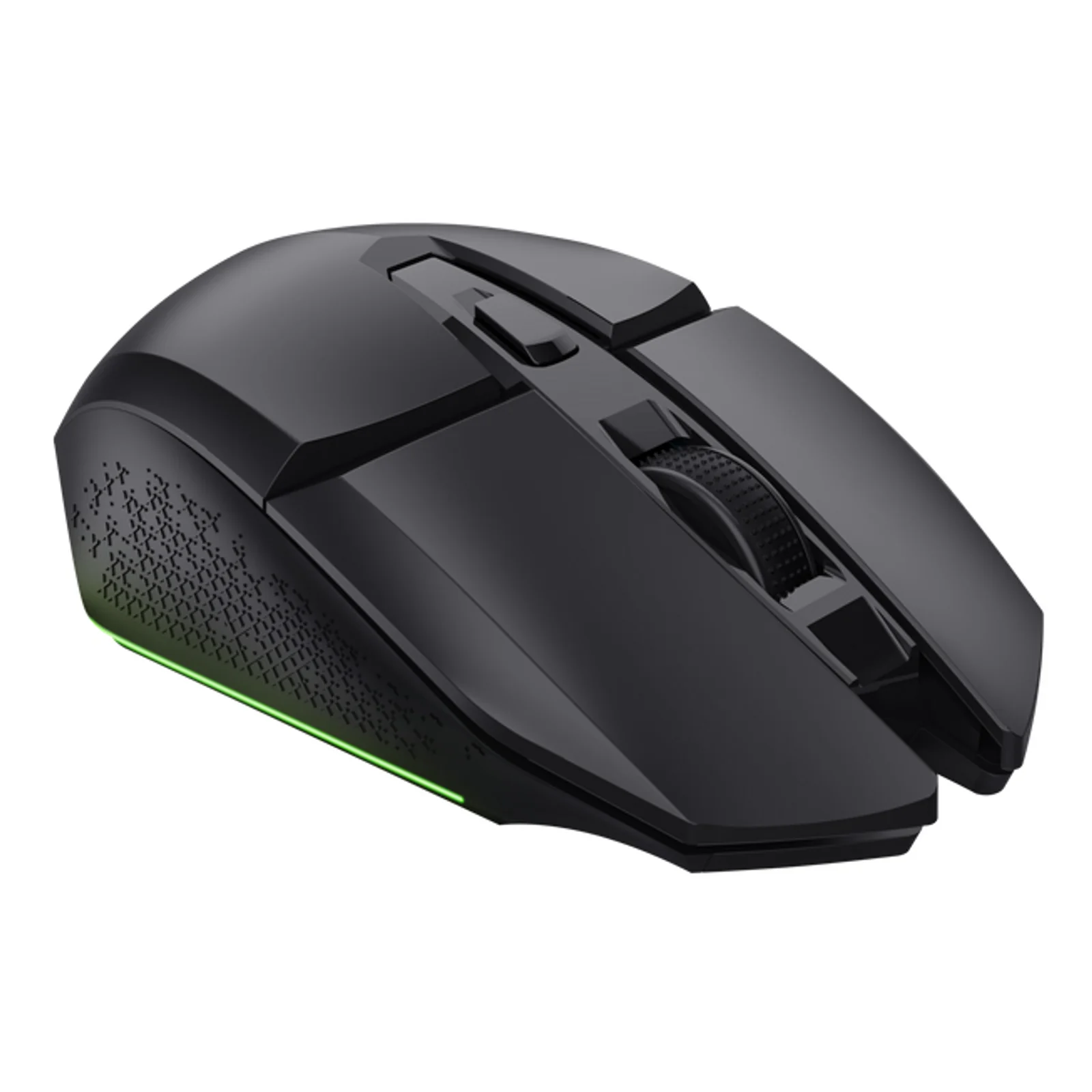 Souris Trust GXT 110 Felox vue de dessus angle droit, rétroéclairage vert sur les bords et la base