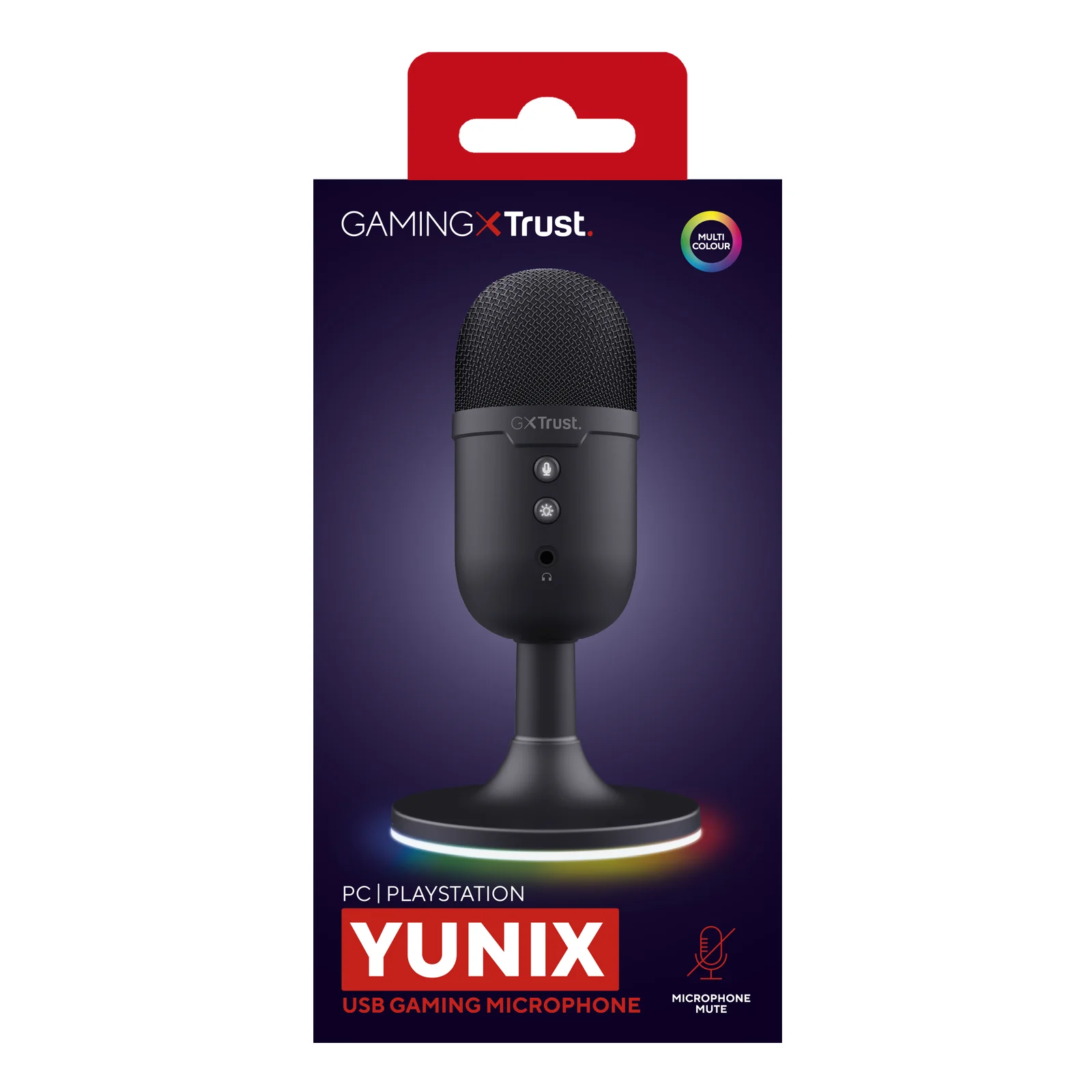 Boîte Trust GXT 234P Yunix vue de face, compatibilité PC et PlayStation indiquée