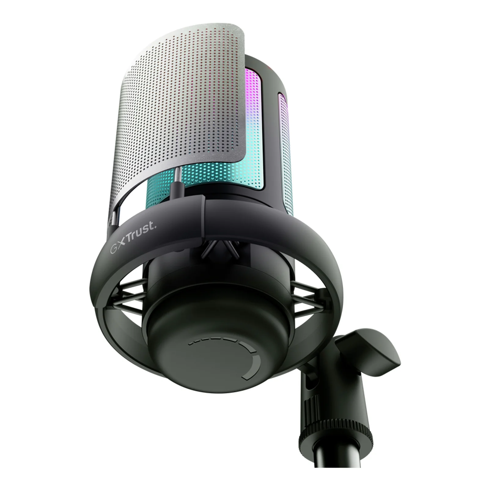 Microphone Trust GXT 238 Auron sur bras de fixation, RGB violet, fond blanc