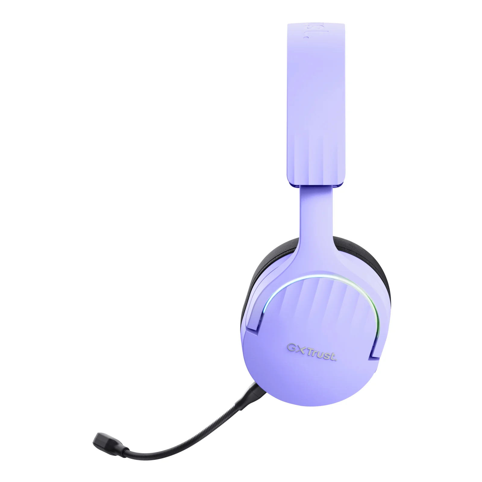 Casque Trust GXT 491P FAYZO violet, profil gauche, arceau et coussinets visibles