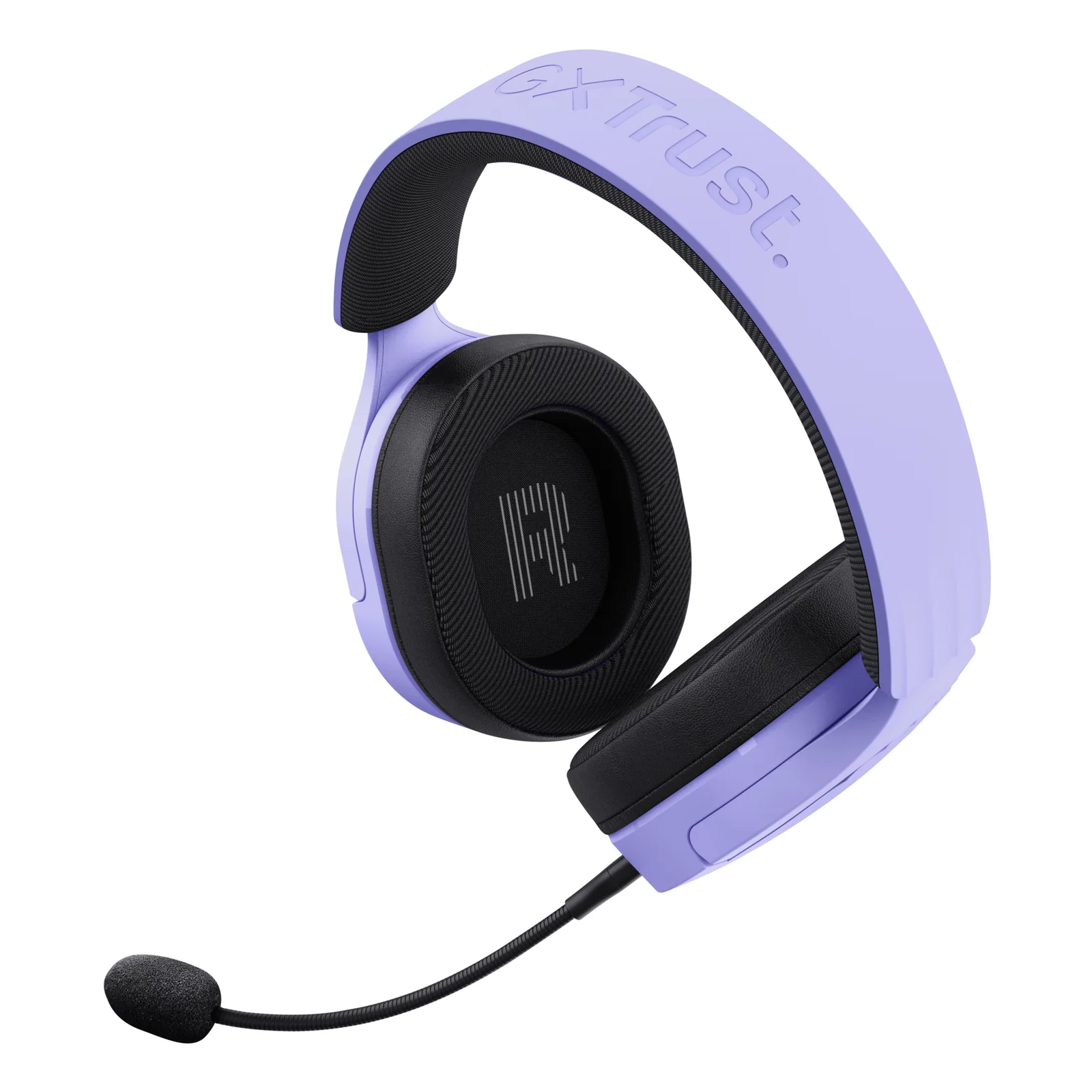 Casque Trust GXT 491P FAYZO violet, vue intérieure oreillette droite avec marquage R