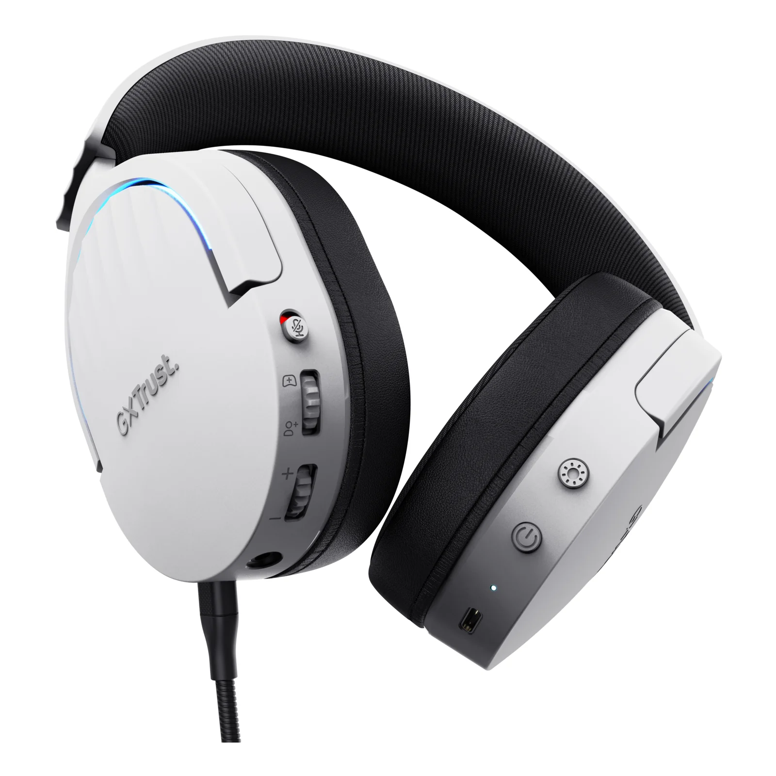 Trust GXT 491W FAYZO Casque Avec fil &sans fil Arceau Gaming USB Type-C Bluetooth Noir, Blanc