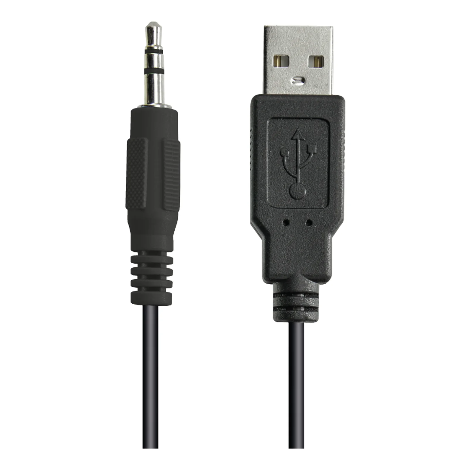 Câble inclus Trust GXT 609 Zoxa, connecteur USB type-A et jack 3,5 mm, fond blanc