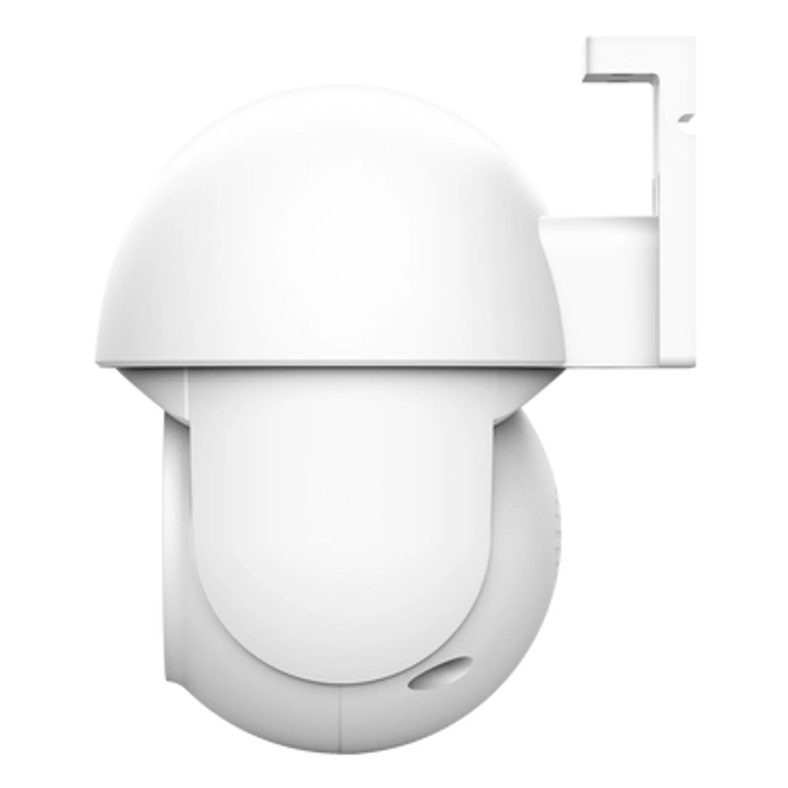Trust IPCAM-3900, vue de dessus, boîtier blanc, support de fixation murale détaillé