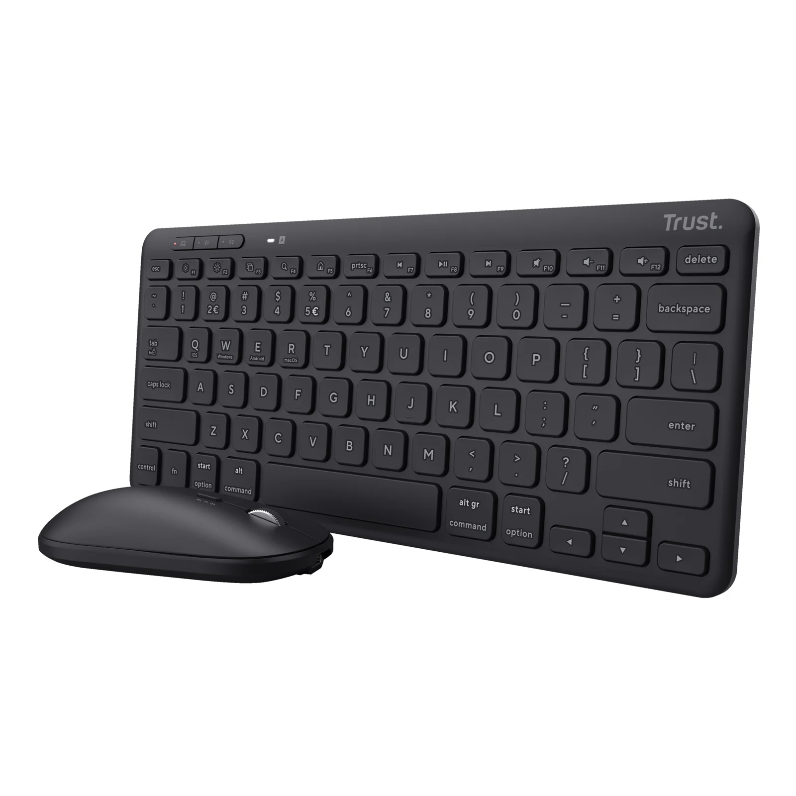Lyra clavier Souris incluse Bureau RF sans fil + Bluetooth AZERTY Français Noir