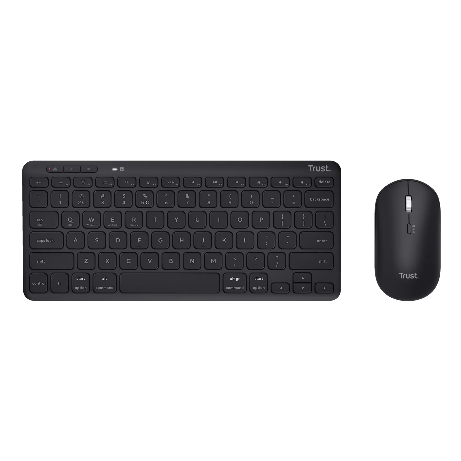 Trust Lyra clavier Souris incluse Bureau RF sans fil + Bluetooth AZERTY Français Noir