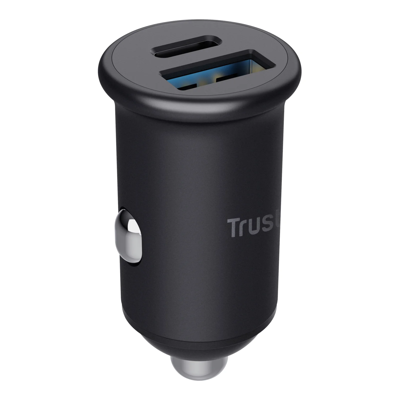 Chargeur Trust Maxo, face avant, logo Trust visible en relief, fond blanc