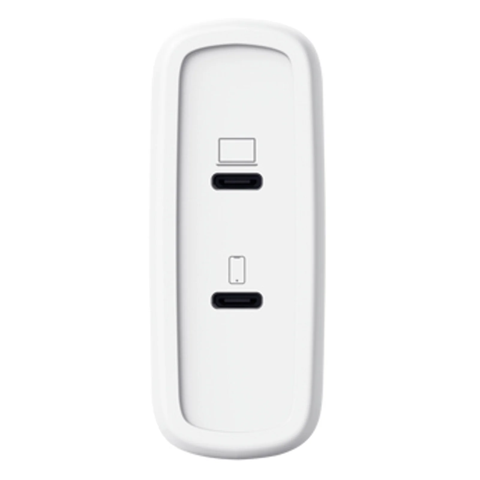 Face inférieure du chargeur Trust Maxo montrant les deux ports USB-C