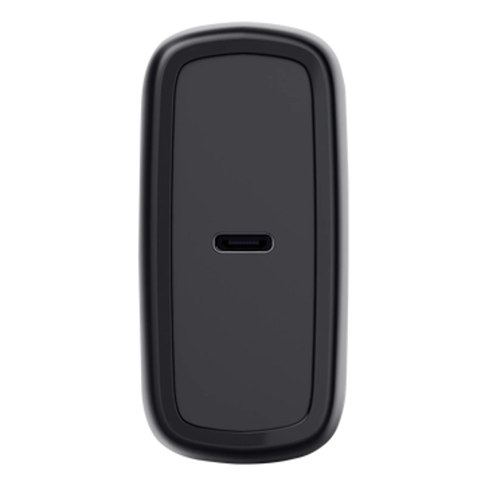 Vue de dessous, port USB-C sur la tranche inférieure du boîtier noir Trust Maxo