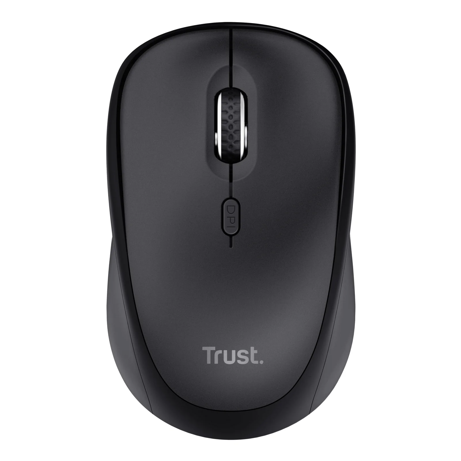 Souris Trust Ody II noire avec logo Trust, vue de face