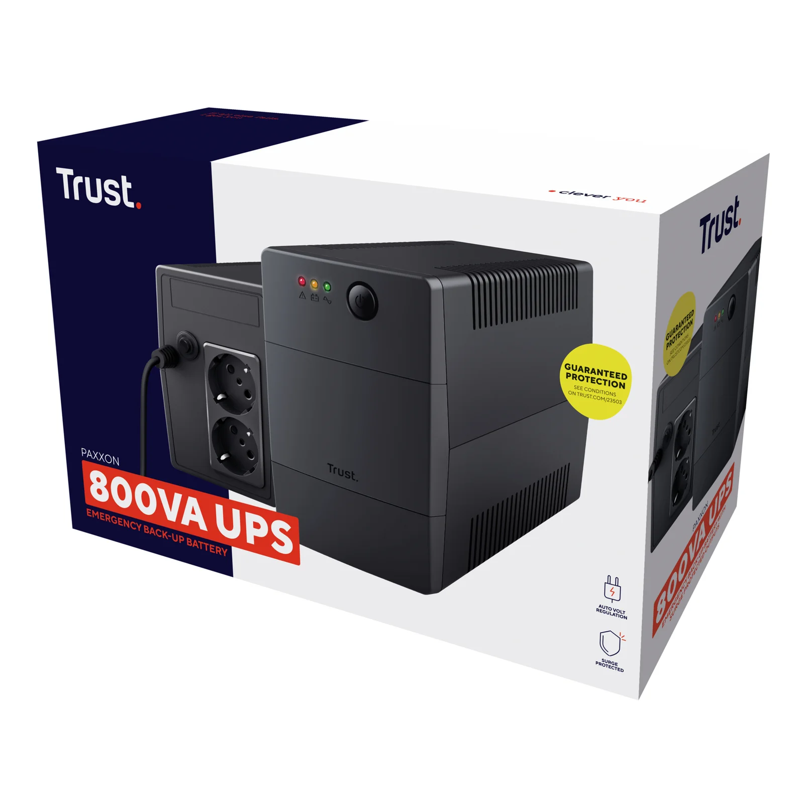 Trust Paxxon alimentation d'énergie non interruptible 0,8 kVA 480 W 2 sortie(s) CA